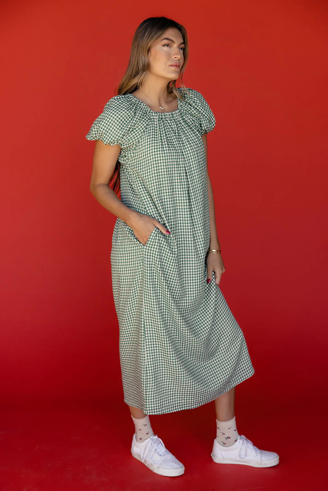 In The Crowd Puff Sleeve Dress - Image 5