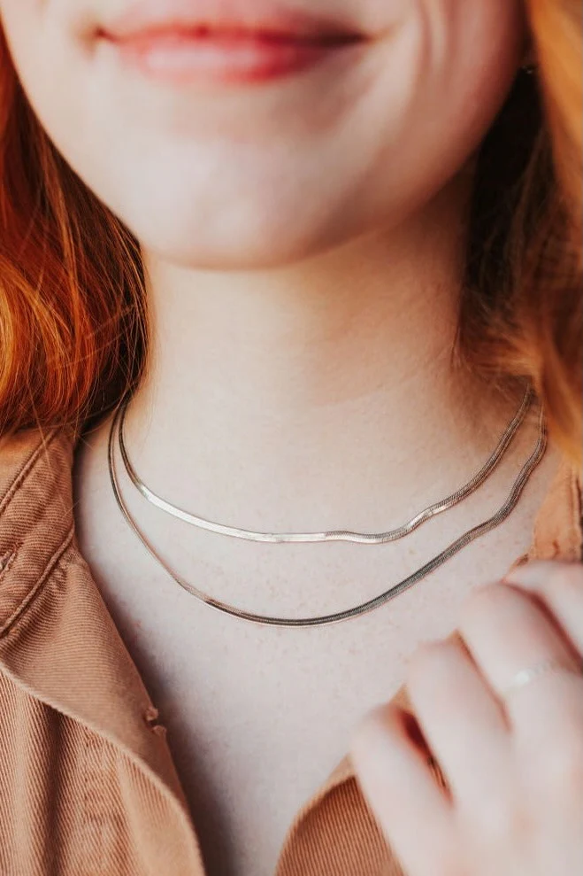 Jade Herringbone Necklace - Image 4
