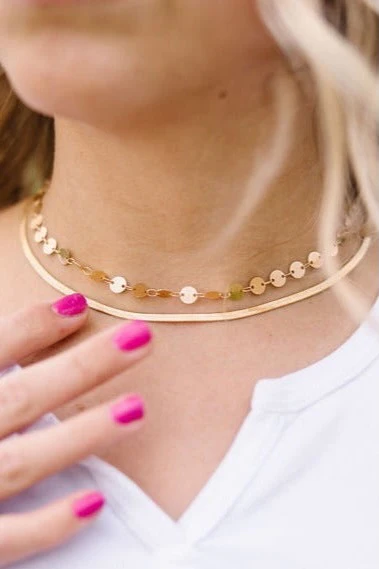 Jade Herringbone Necklace - Image 7