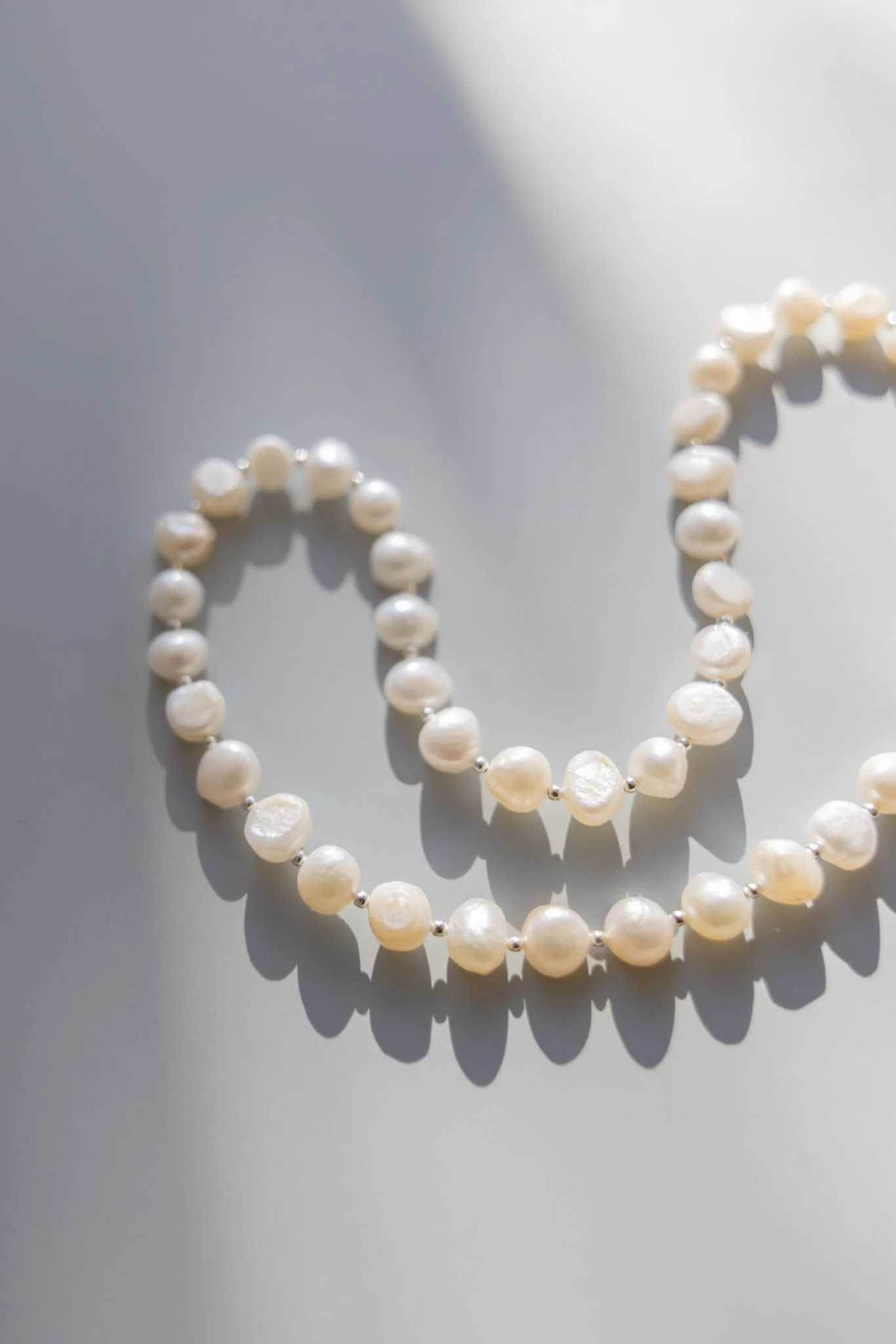 Large Pearl + Gold Necklace - Image 3