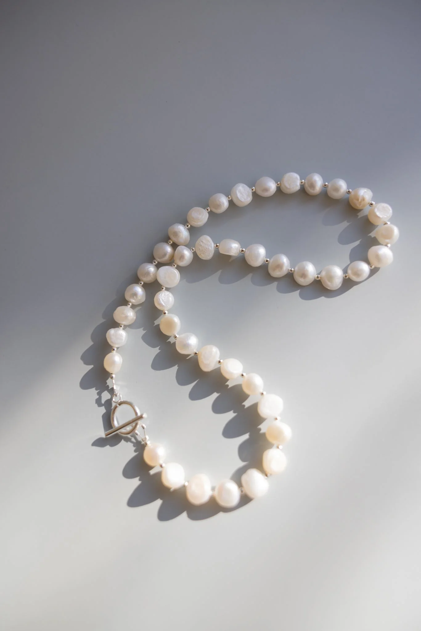 Large Pearl + Gold Necklace - Image 4