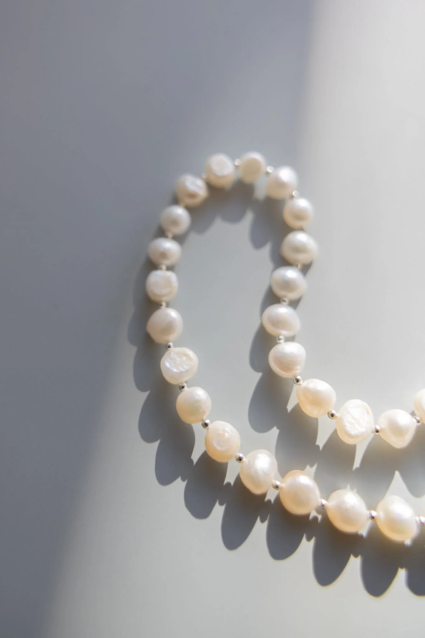 Large Pearl + Gold Necklace - Image 5