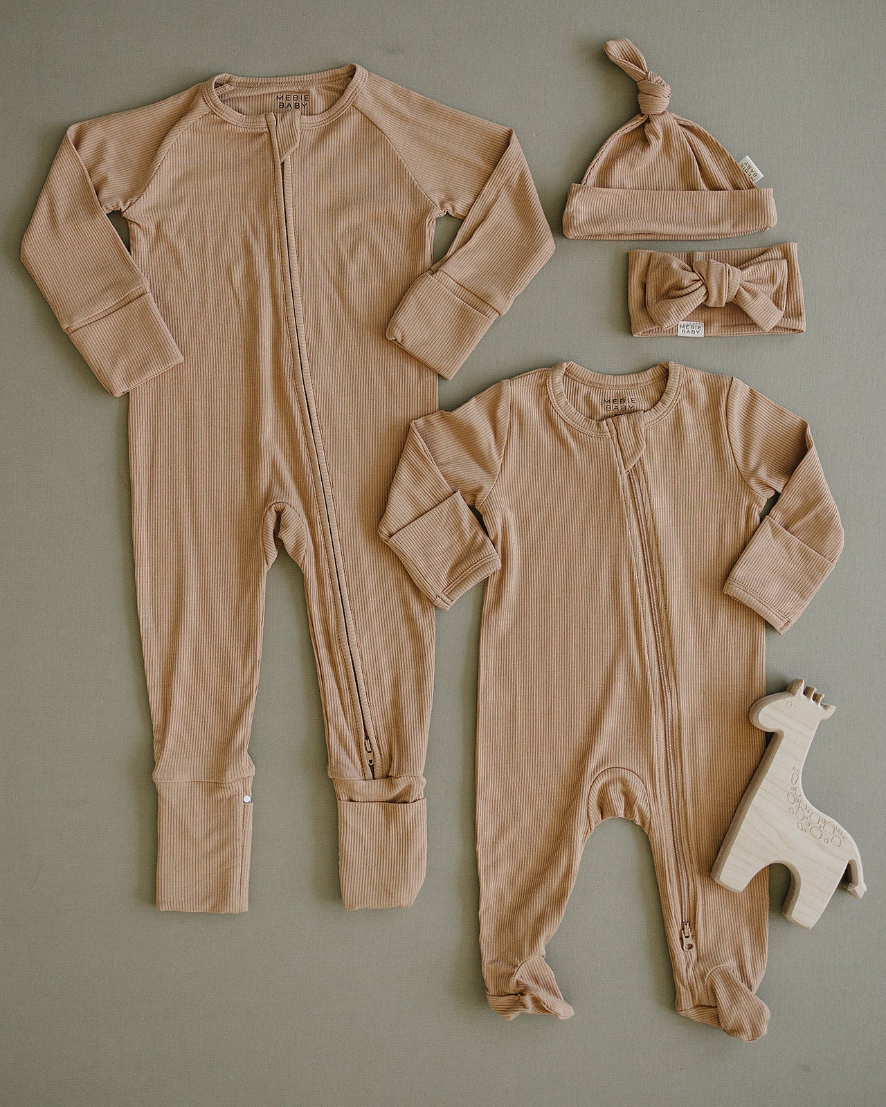 Latte Ribbed Bamboo Zipper - Image 2