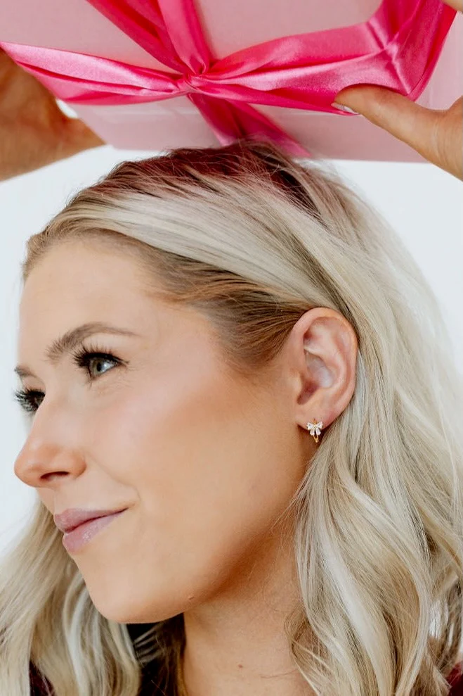 Lucy Diamond Bow Hoops - Image 4