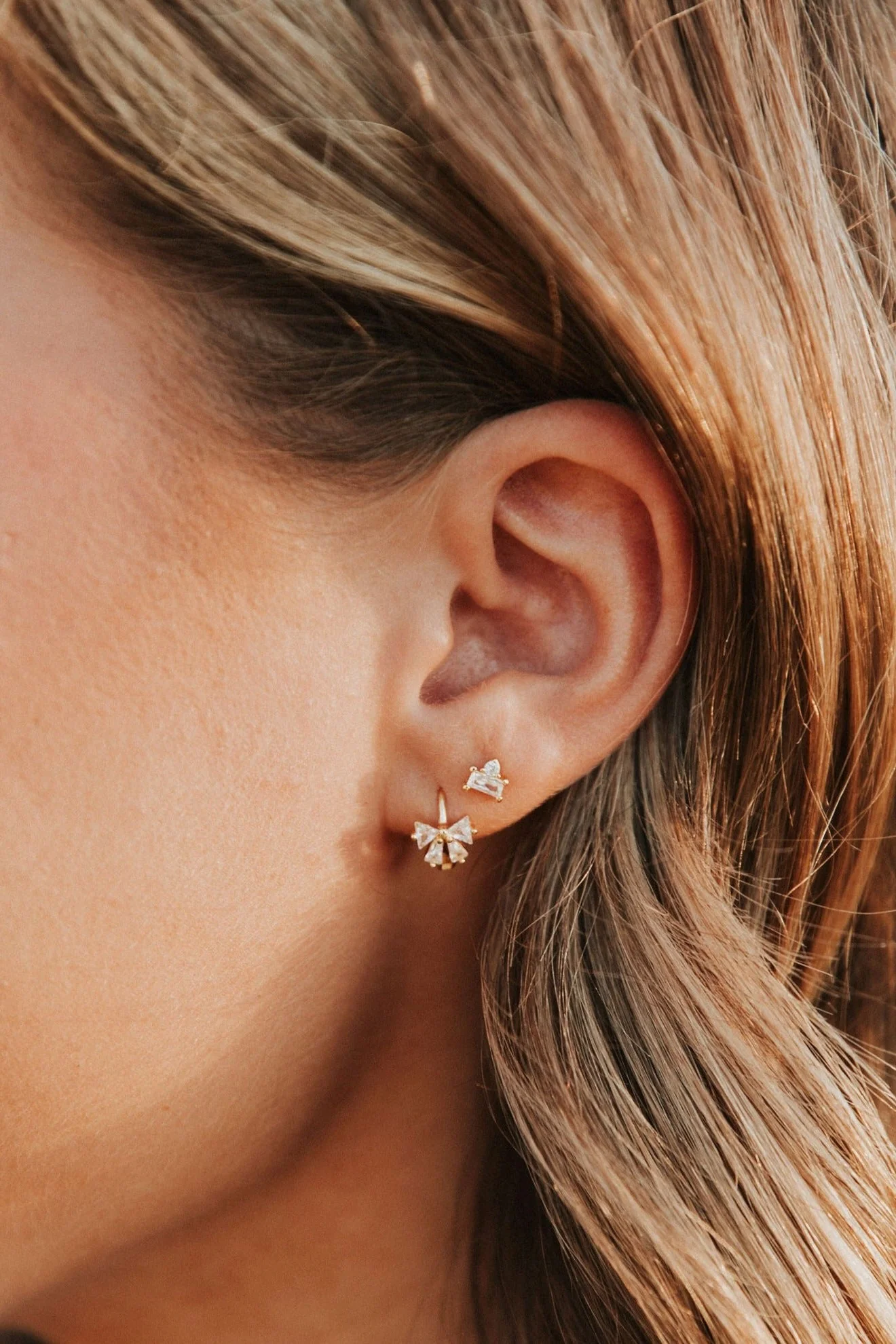 Lucy Diamond Bow Hoops - Image 9