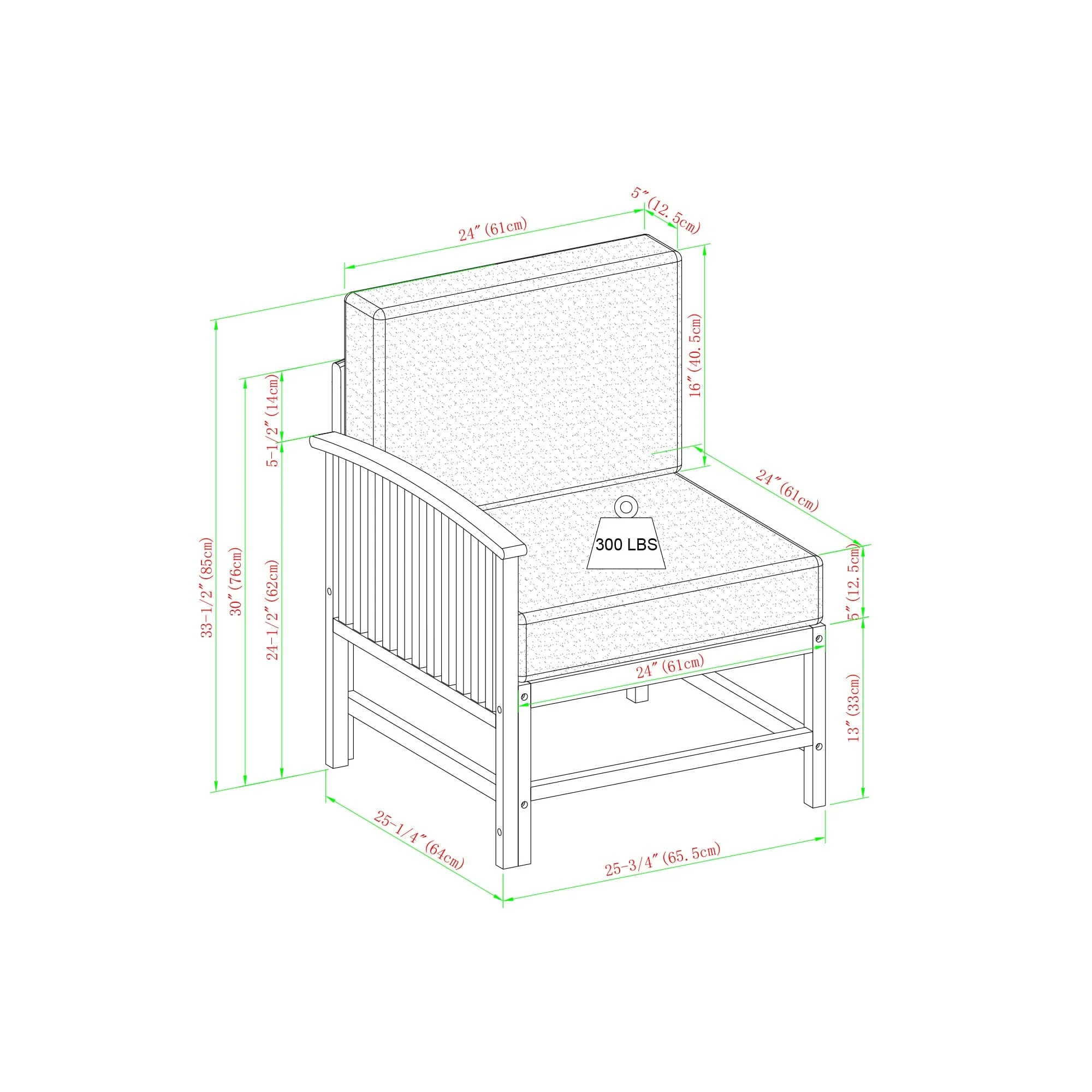 Midland Modern Solid Wood 3-Piece Outdoor Sectional Set - Image 16