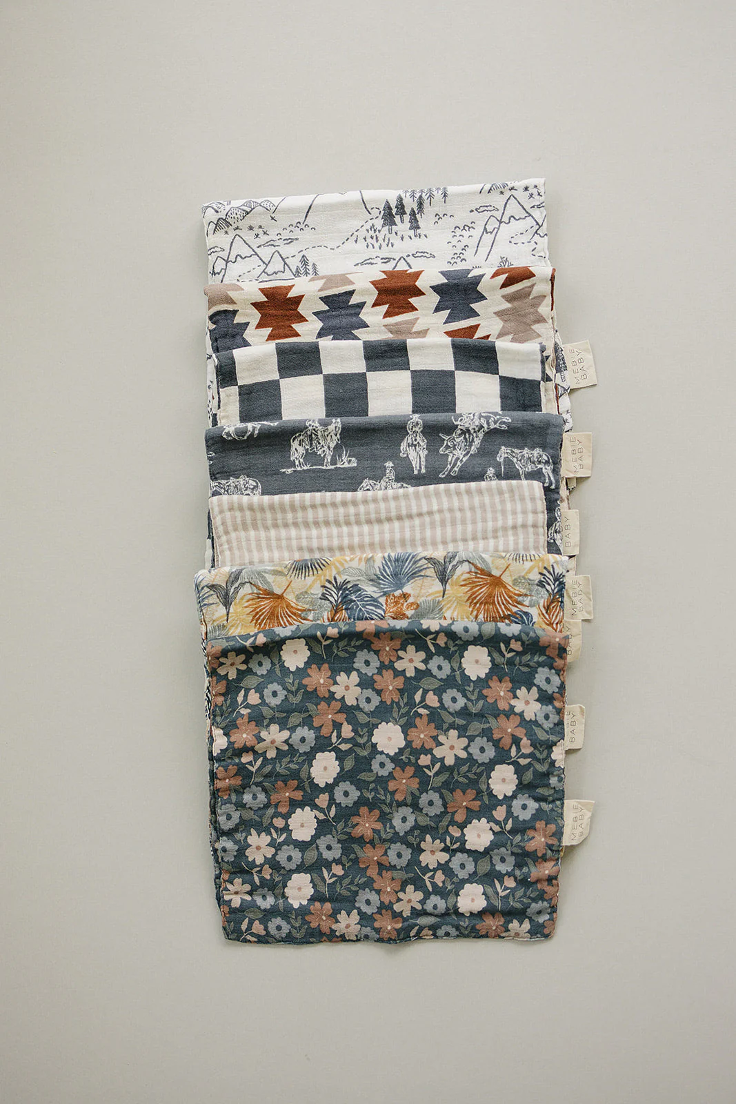 Midnight Floral Muslin Burp Cloth - Image 2