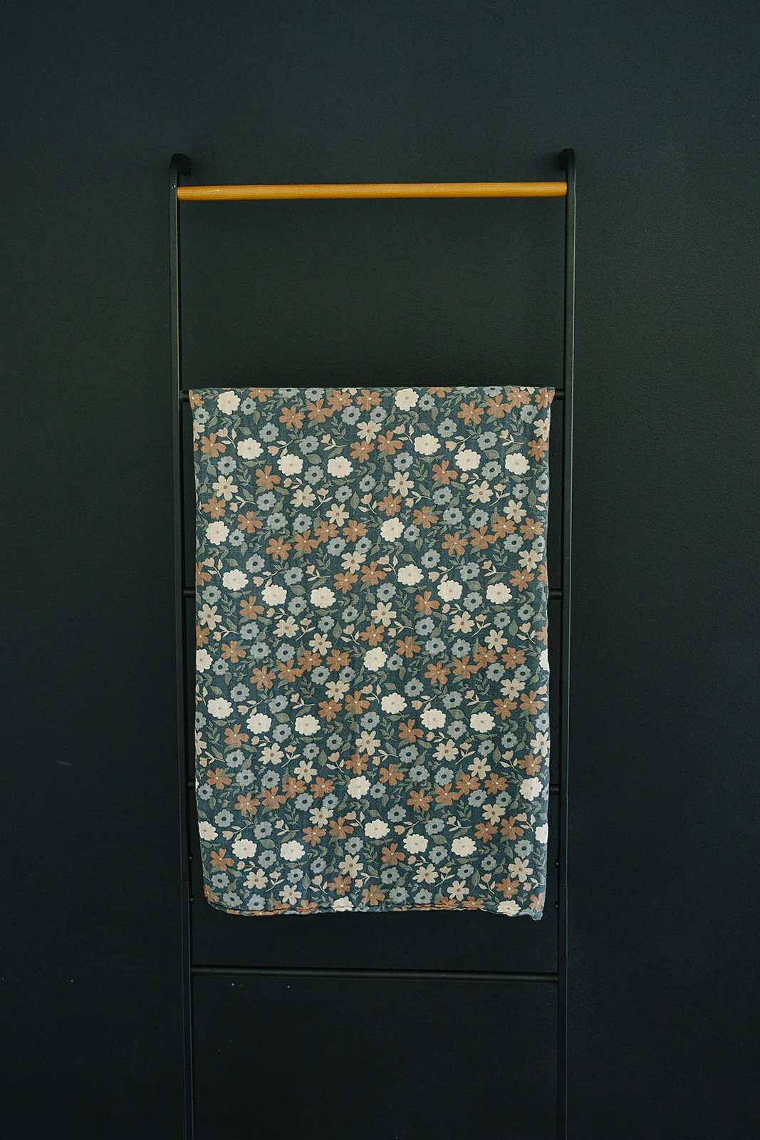 Midnight Floral Muslin Swaddle Blanket - Image 2