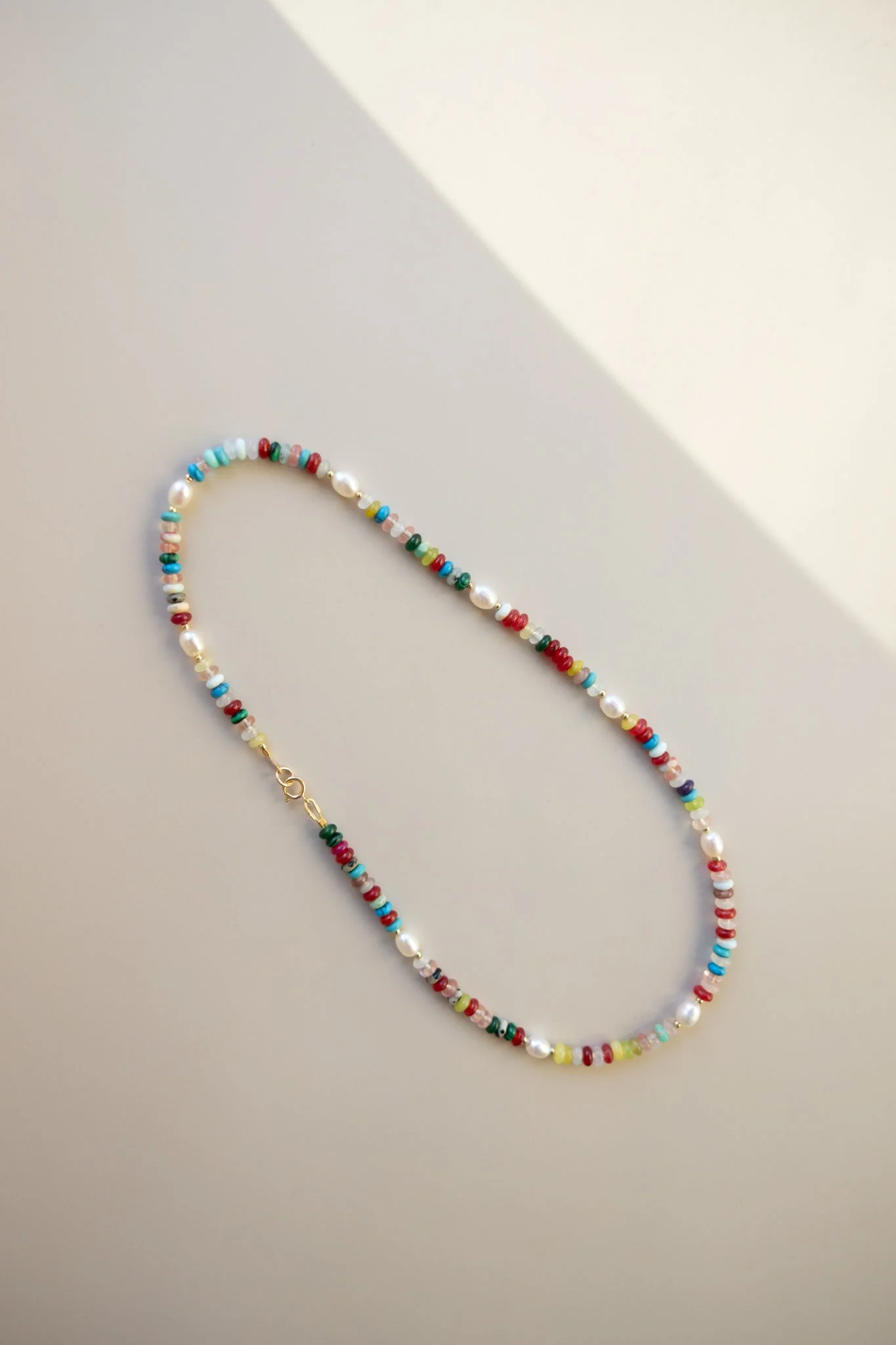 Mixed Gemstone + Pearl Necklace - Image 3