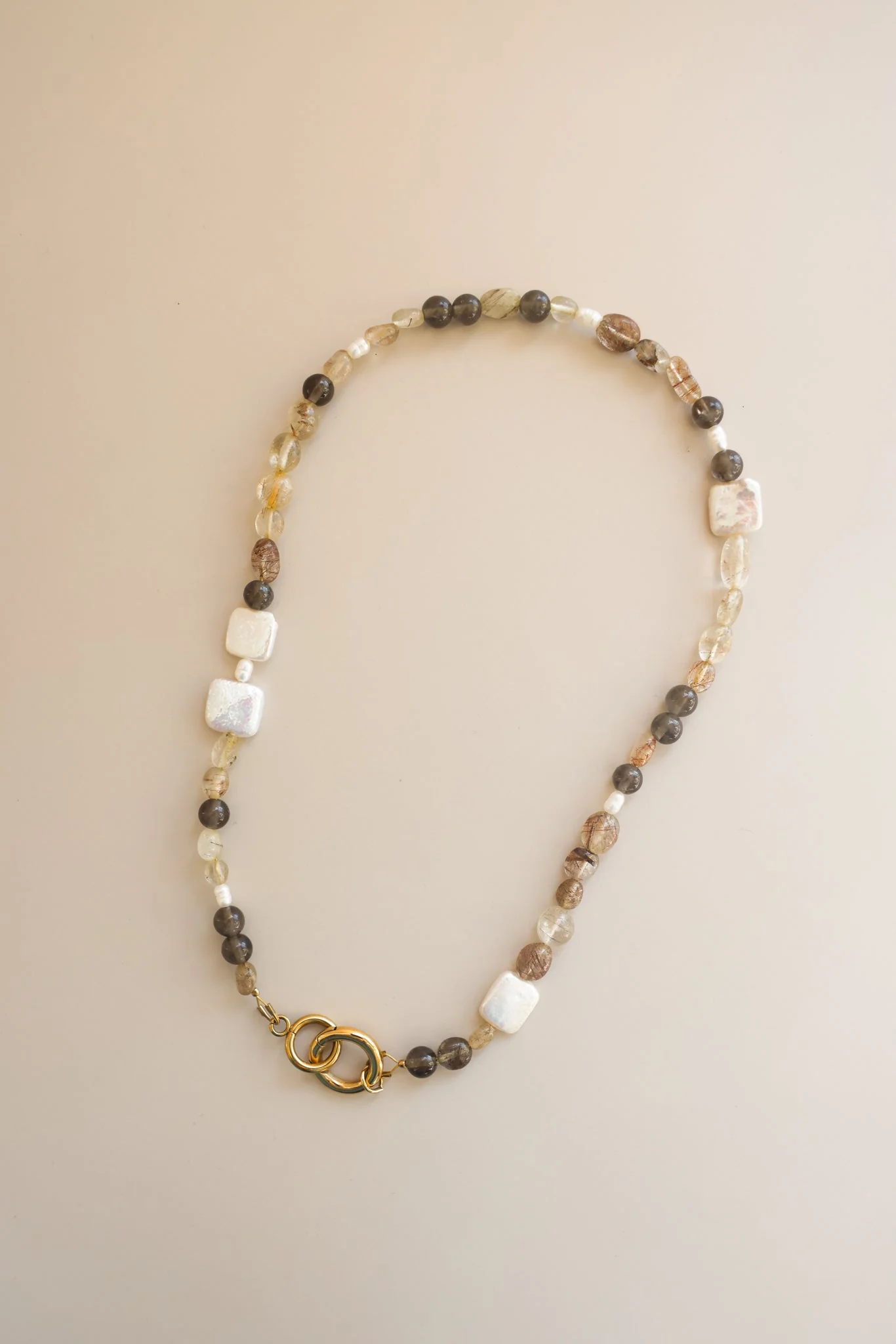 Mixed Quartz + Pearl Necklace