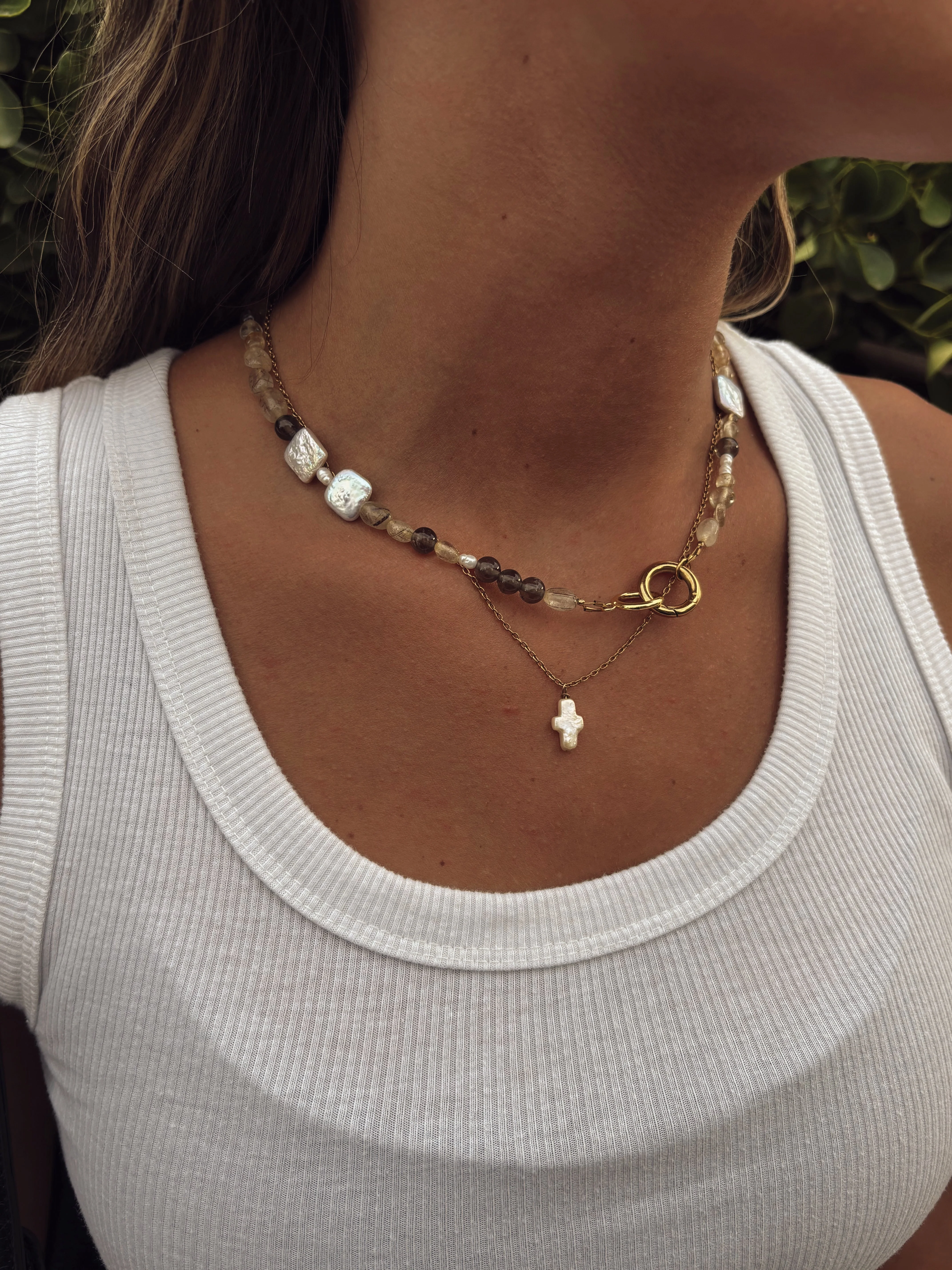 Mixed Quartz + Pearl Necklace - Image 2