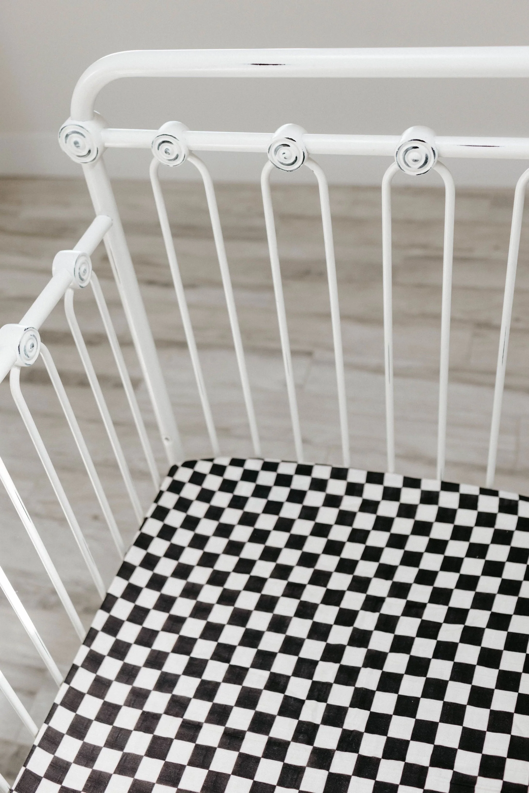 Muslin Crib Sheet | Black Checkered - Image 5