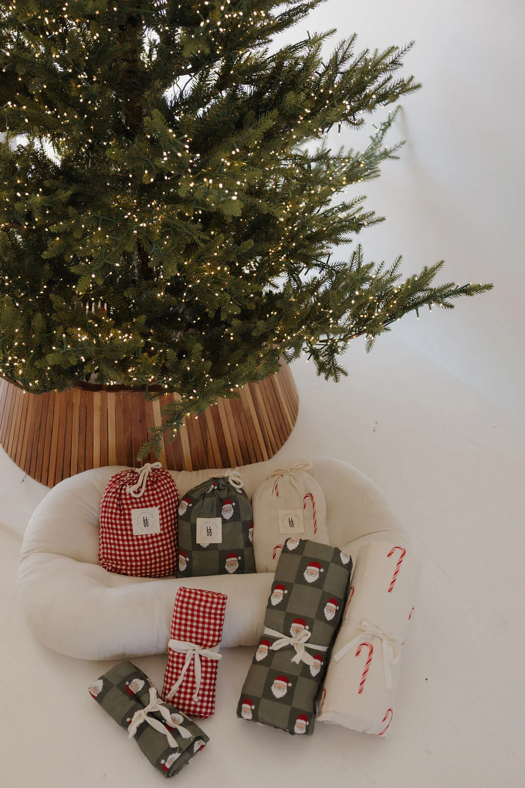 Muslin Swaddle | Santa Checkerboard - Image 3