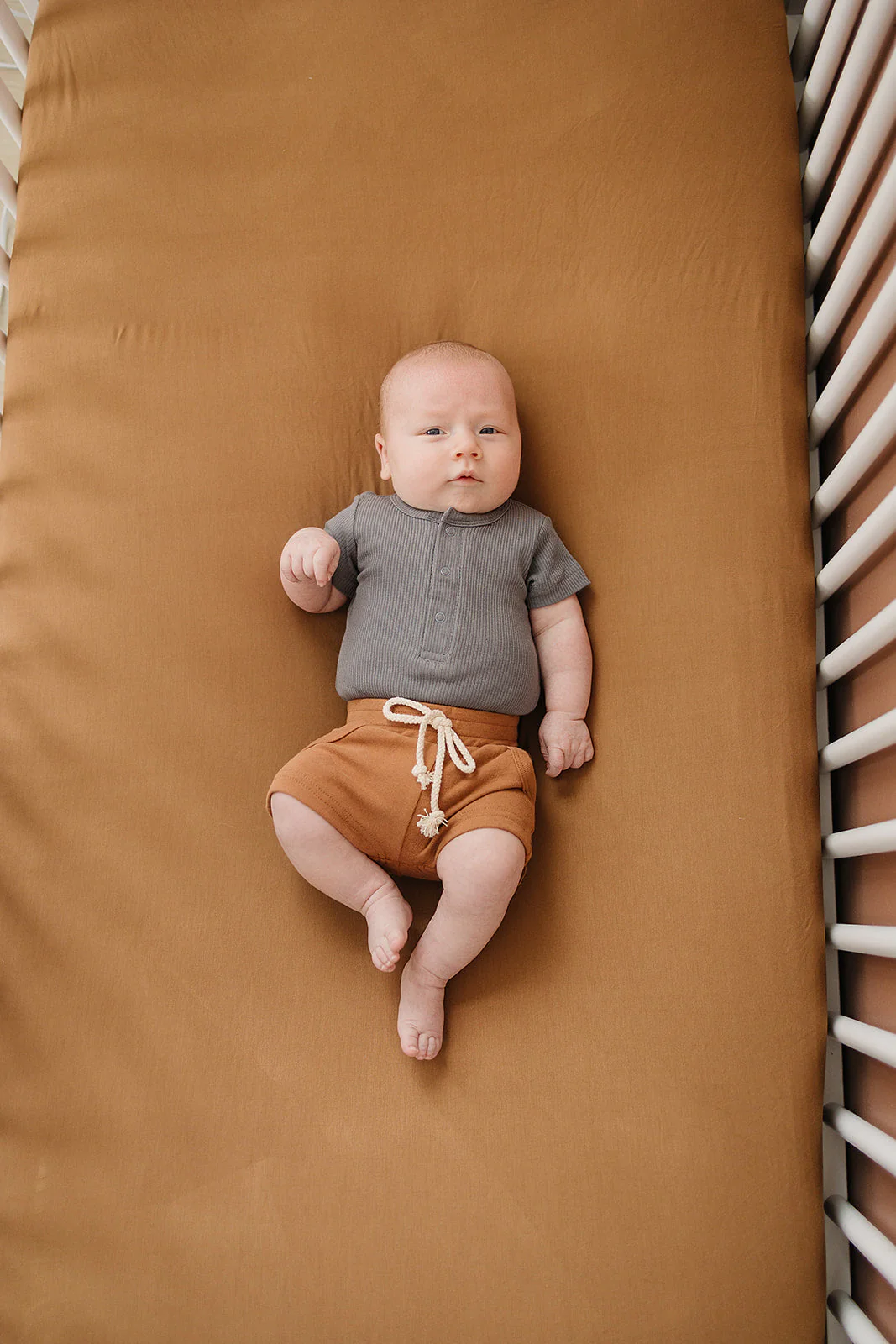 Mustard Bamboo Stretch Crib Sheet - Image 3