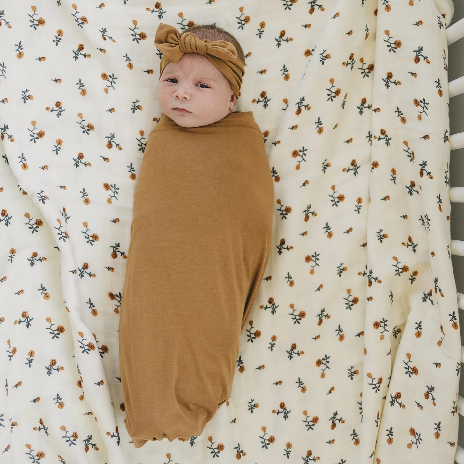 Mustard Bamboo Stretch Swaddle - Image 7