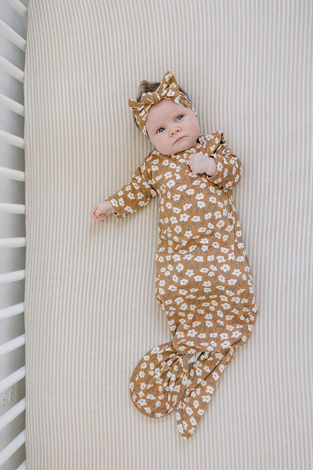 Mustard Floral Bamboo Head Wrap - Image 2