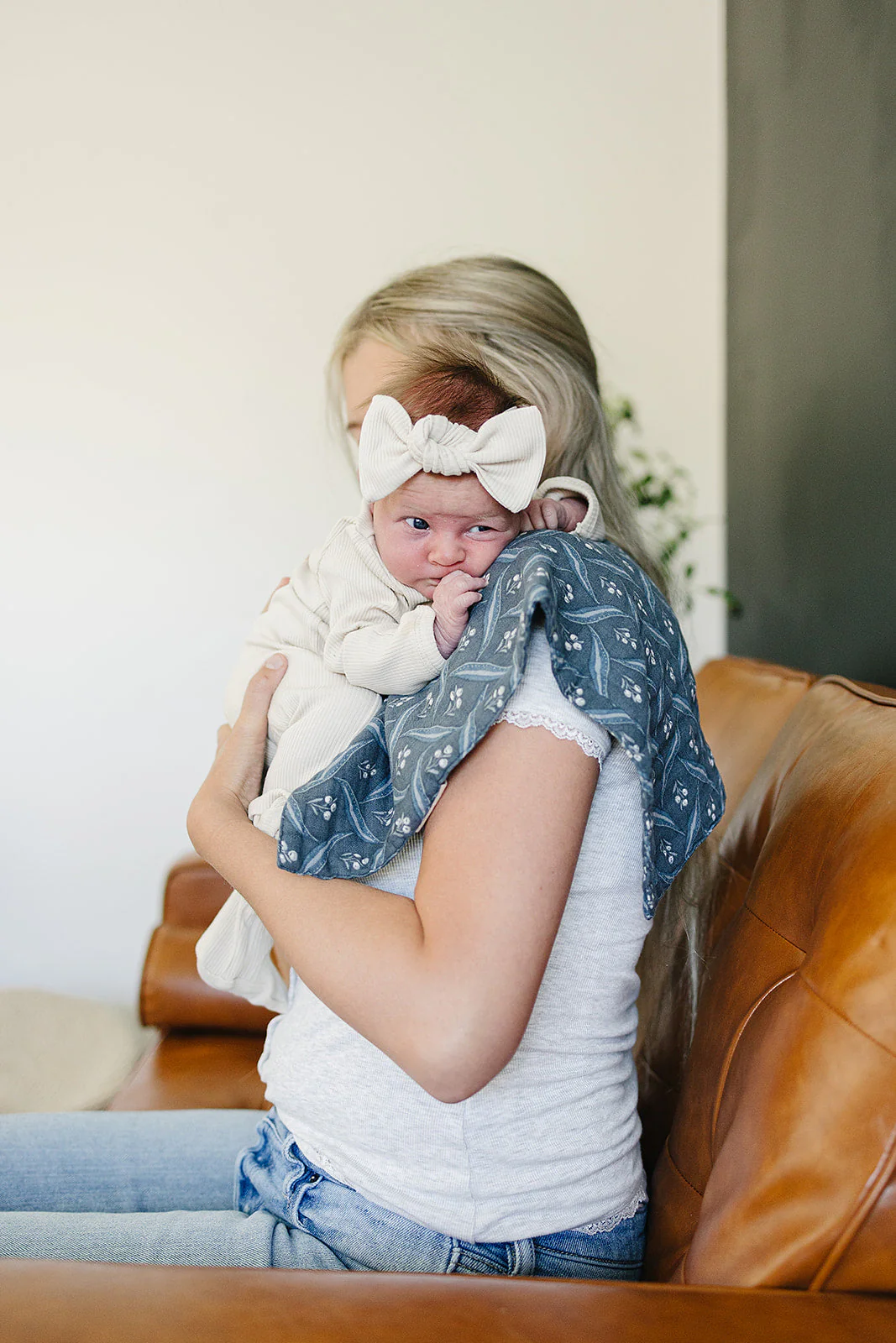 Navy Berry Muslin Burp Cloth - Image 5
