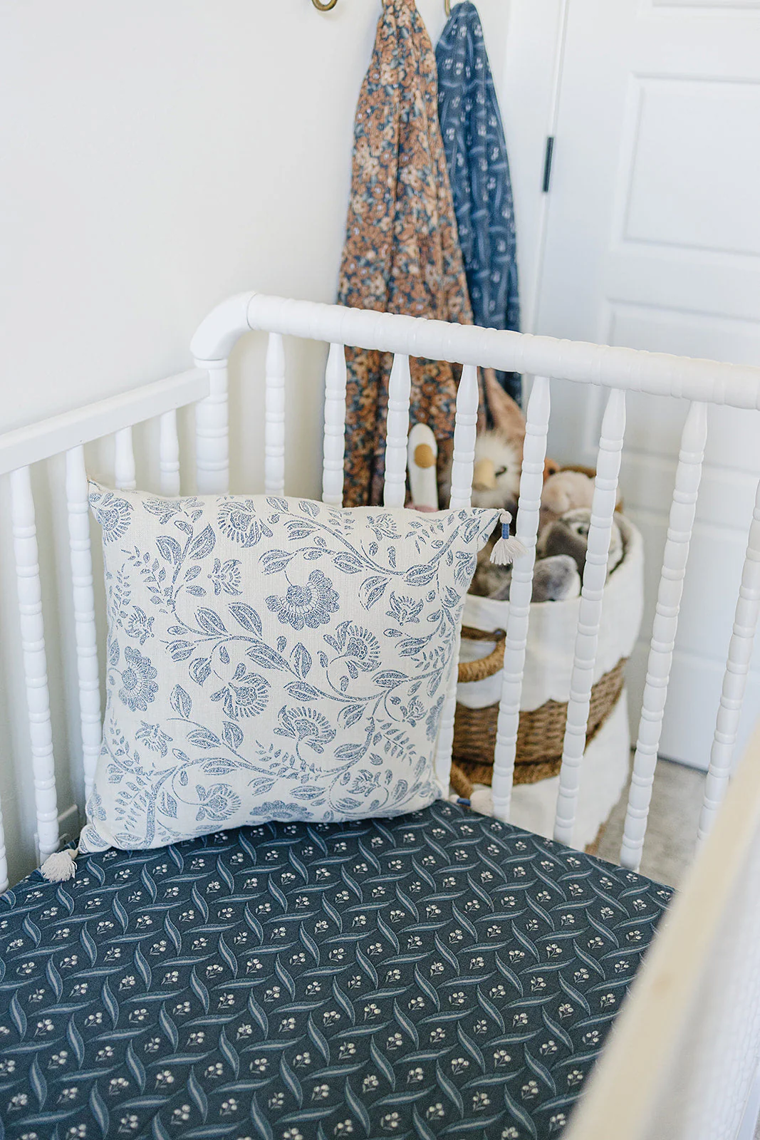 Navy Berry Muslin Crib Sheet - Image 4