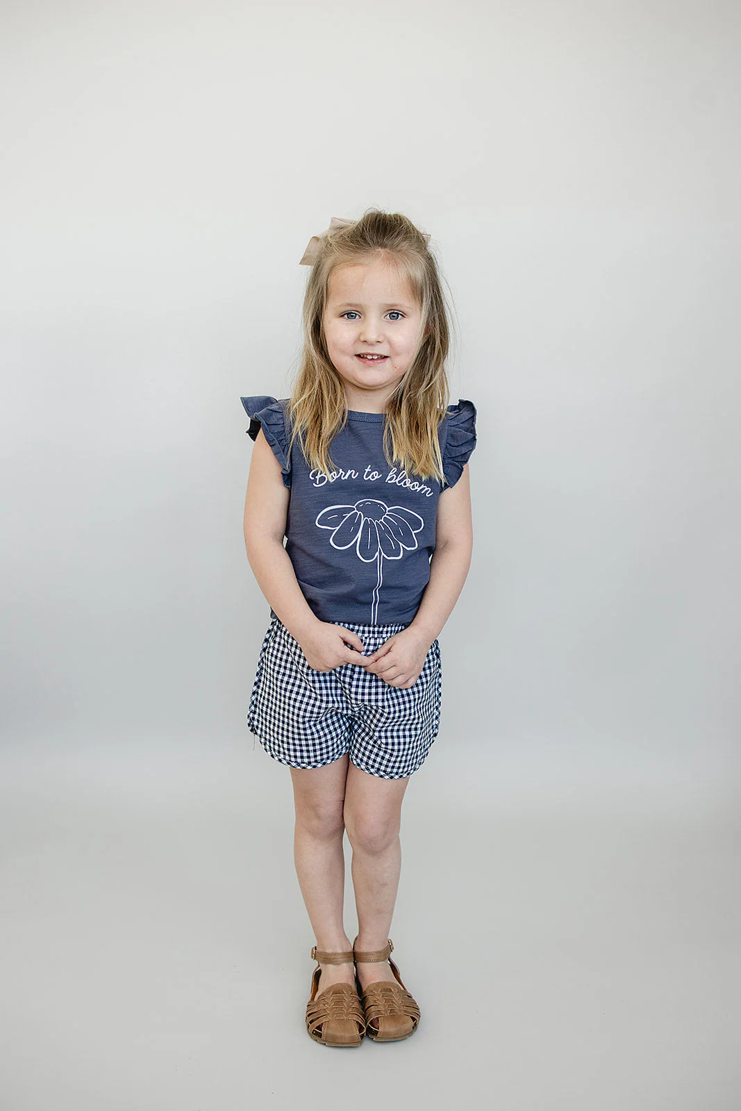 Navy Gingham Shorts - Image 6