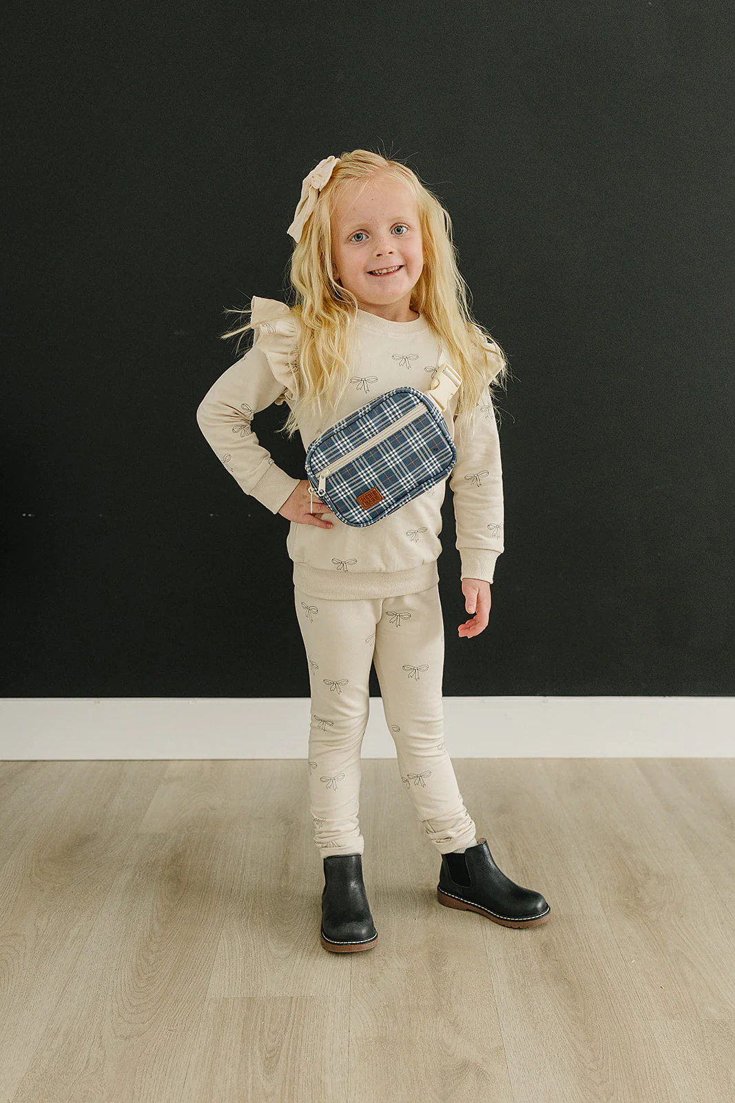 Navy Plaid Mini Fanny Pack - Image 2