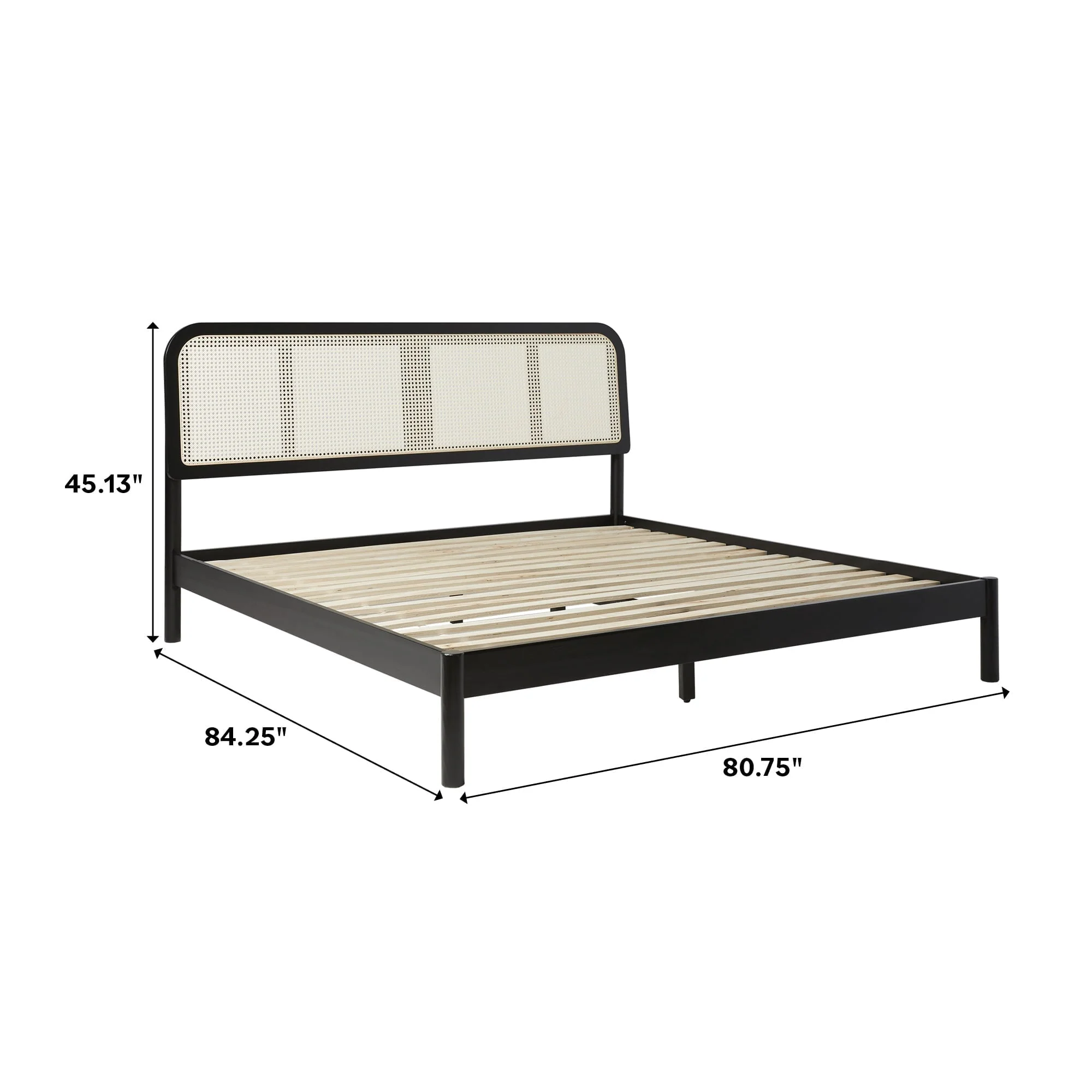 Neru Boho Curved Rattan-Headboard Bed Collection (Queen or King) - Image 20