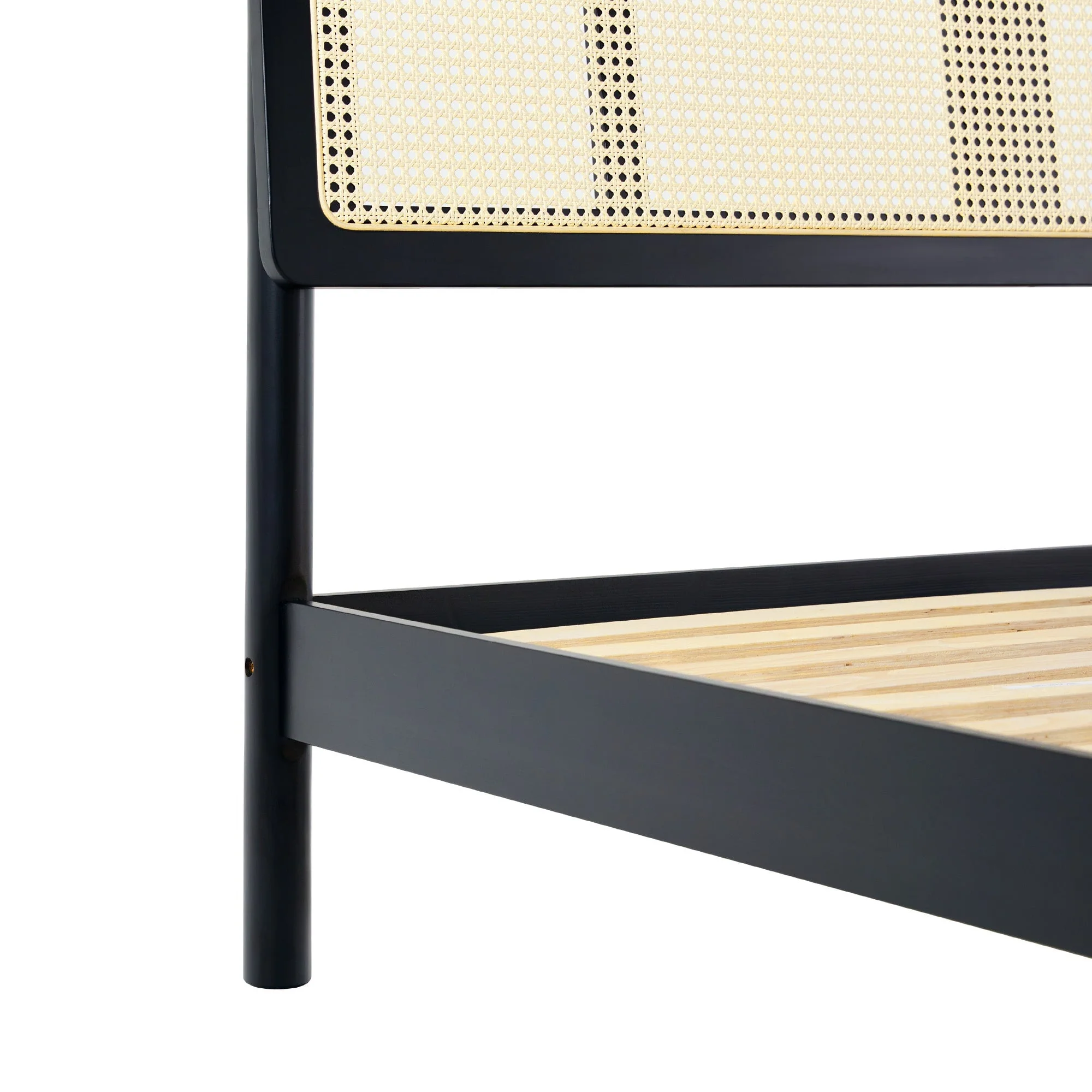 Neru Boho Curved Rattan-Headboard Bed Collection (Queen or King) - Image 9