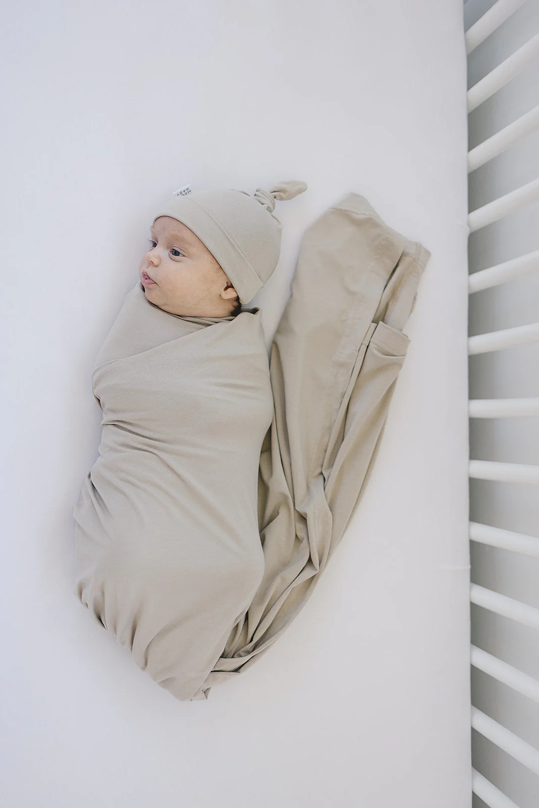 Oatmeal Bamboo Stretch Swaddle - Image 3