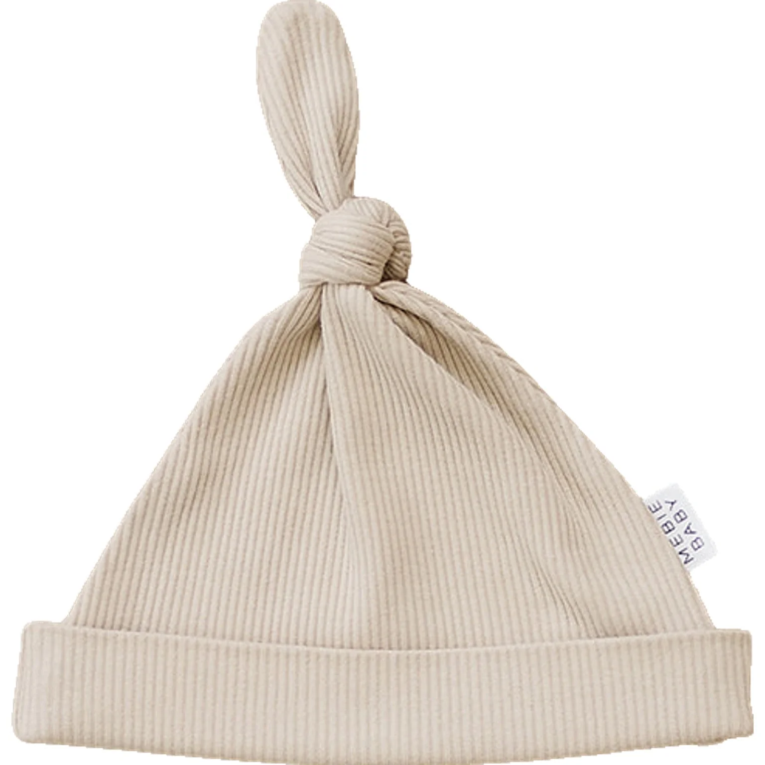 Oatmeal Organic Ribbed Newborn Knot Hat - Image 3