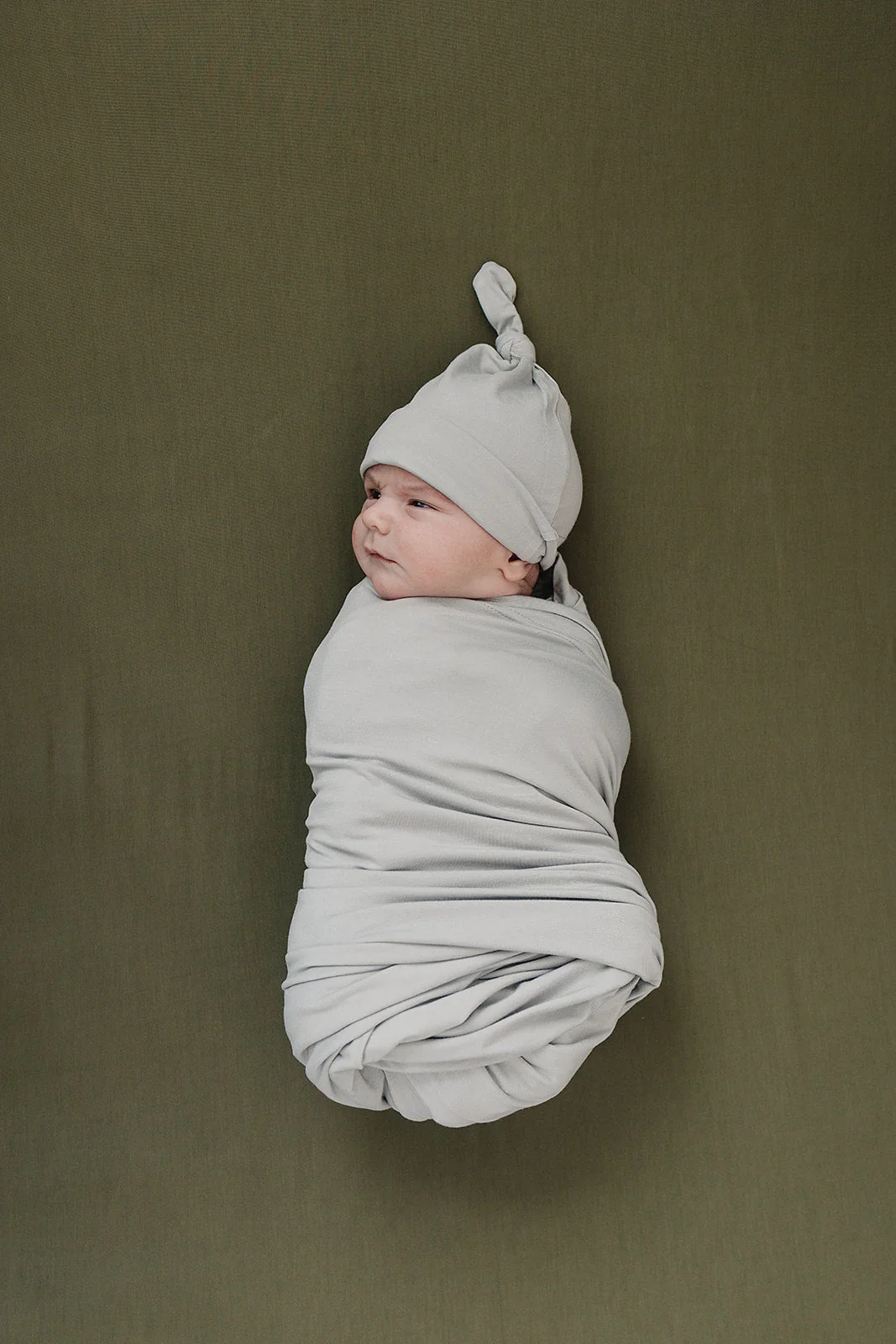 Olive Bamboo Stretch Crib Sheet - Image 3