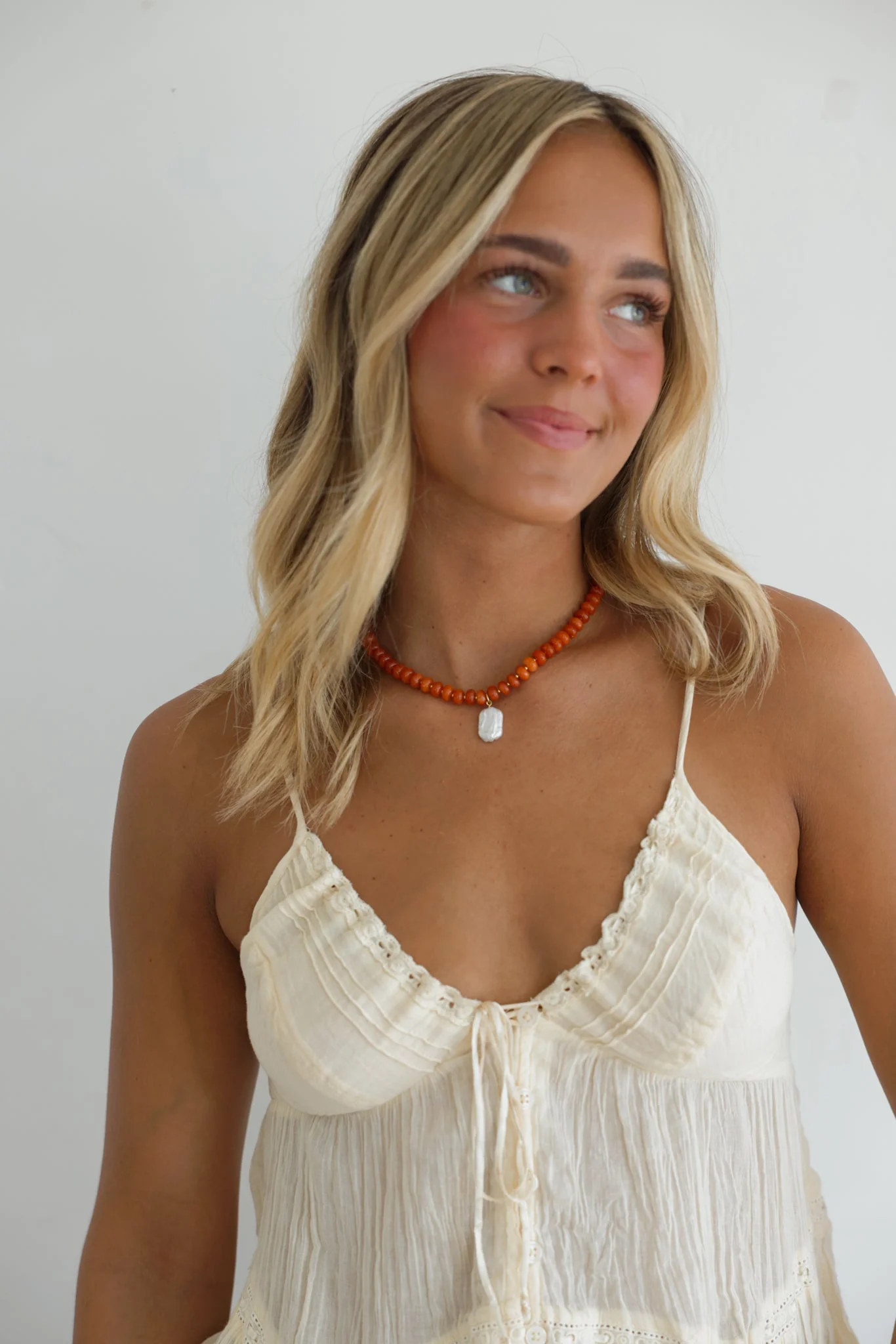 Orange Necklace + Pearl - Image 2