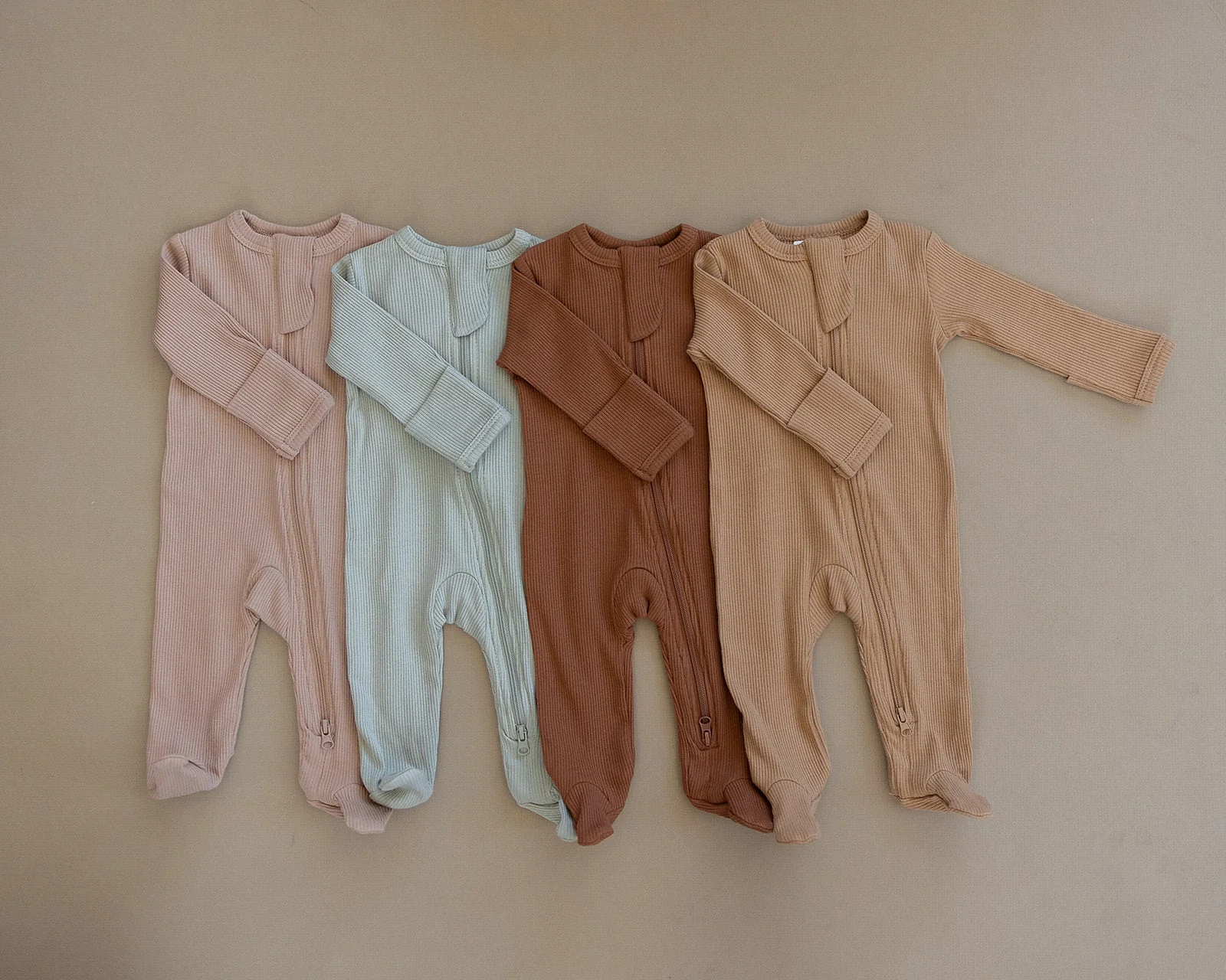 Pale Pink Organic Cotton Ribbed Zipper - Image 4