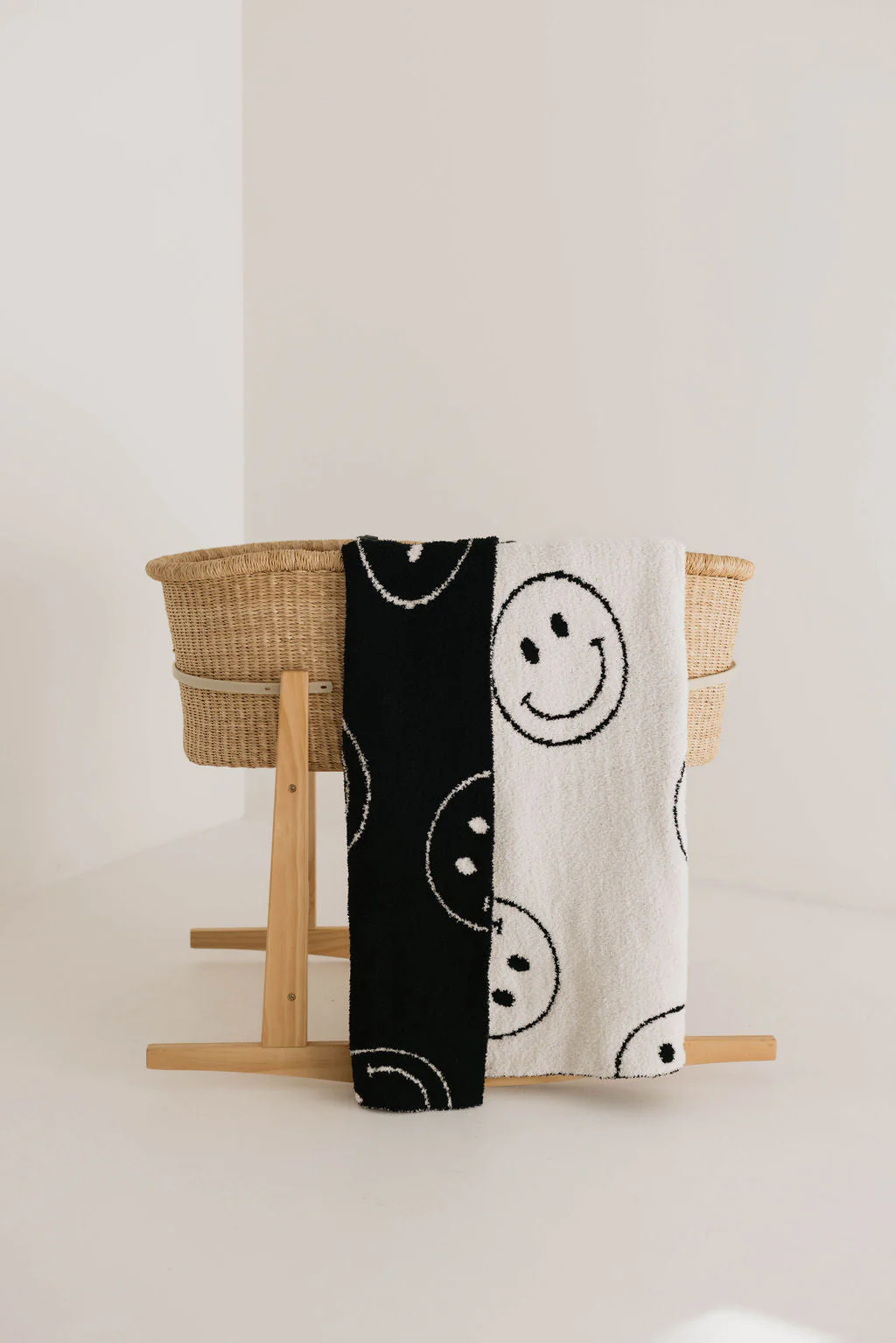 Plush Blanket | Just Smile Black & Ivory - Image 2