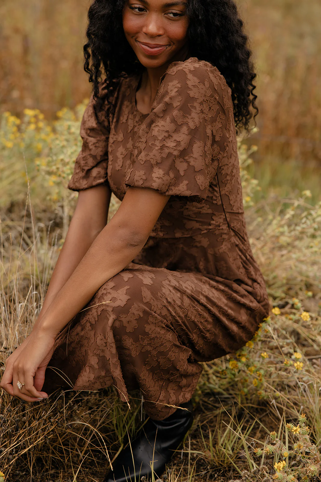 Pressed Petals Floral Embossed Dress - Image 3