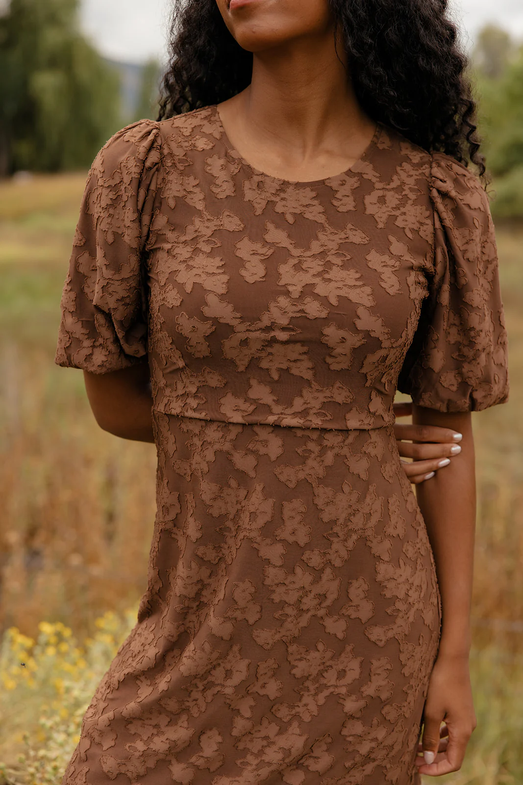 Pressed Petals Floral Embossed Dress - Image 4