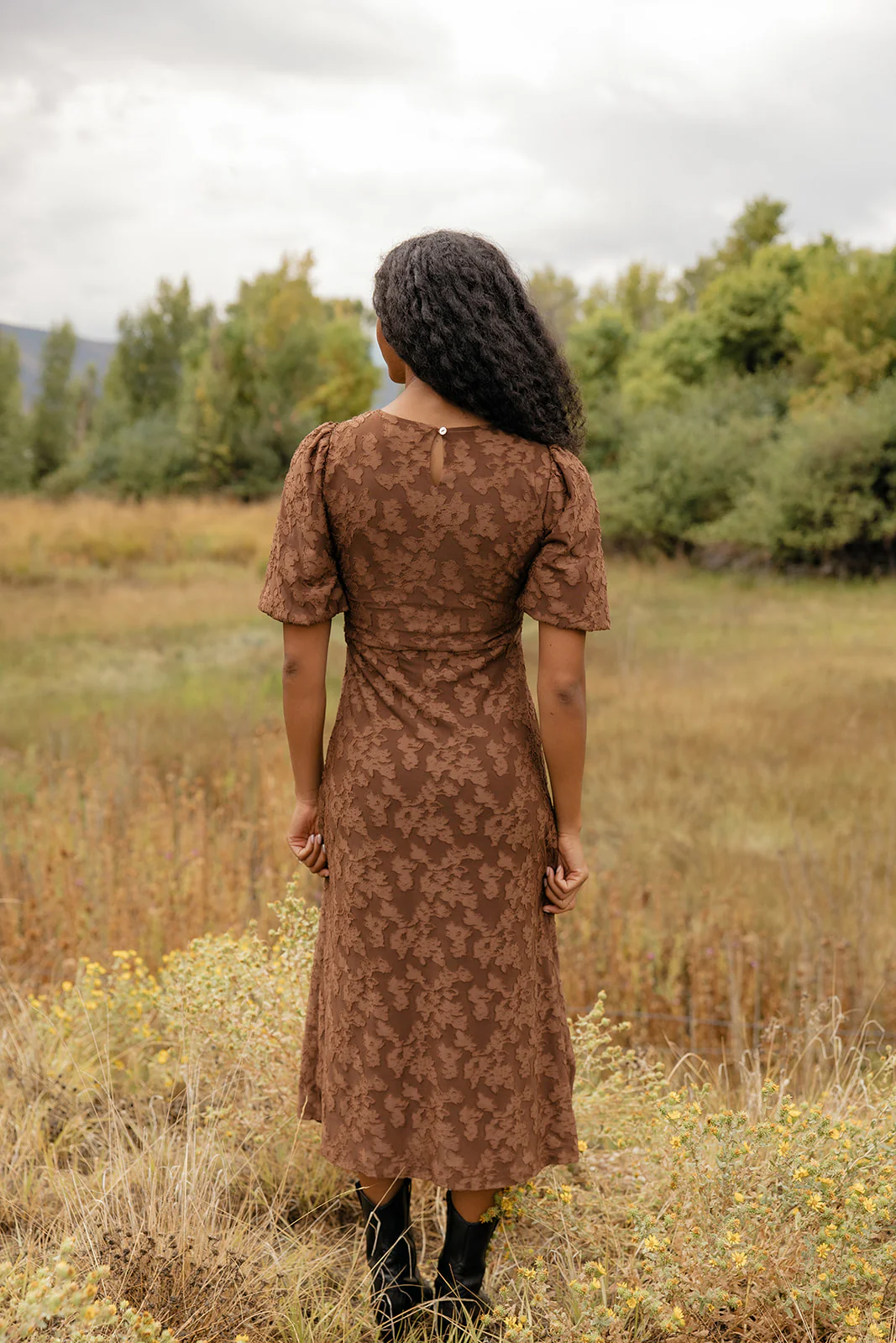 Pressed Petals Floral Embossed Dress - Image 8