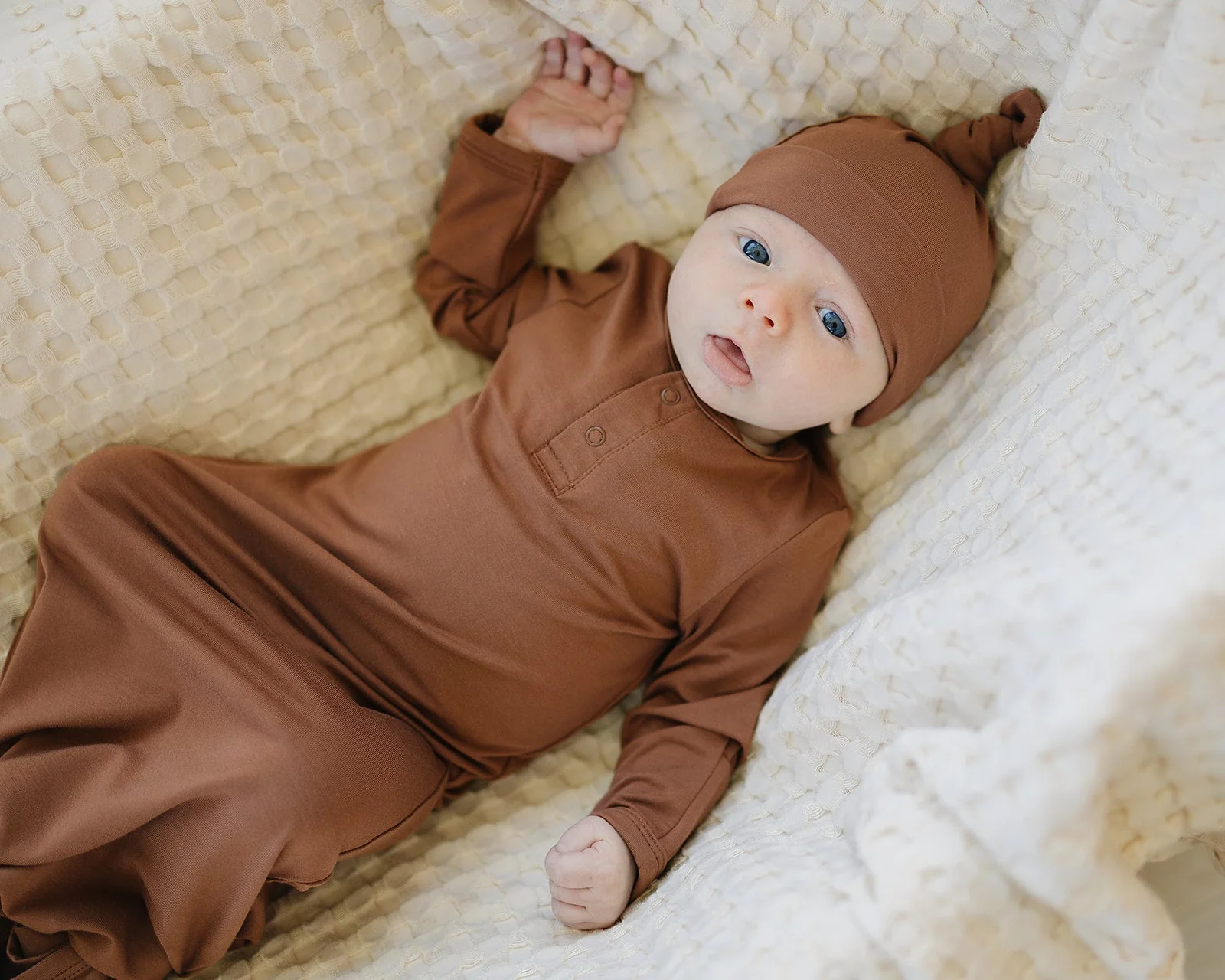 Rust Bamboo Newborn Knot Hat - Image 2
