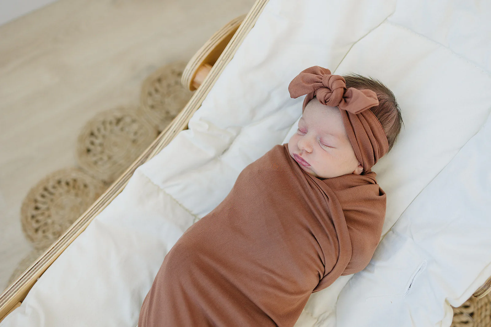 Rust Bamboo Stretch Swaddle - Image 2