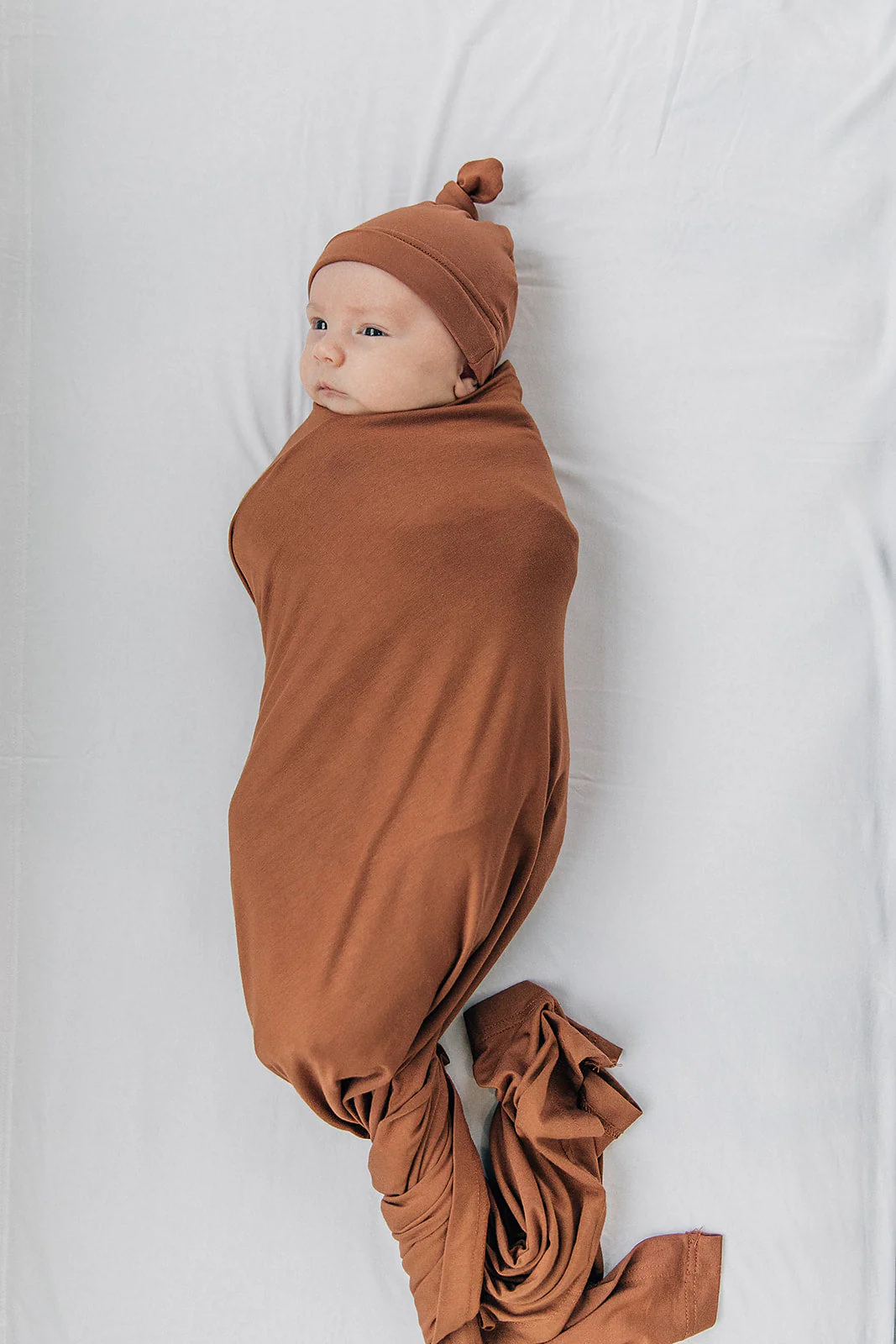 Rust Bamboo Stretch Swaddle - Image 5