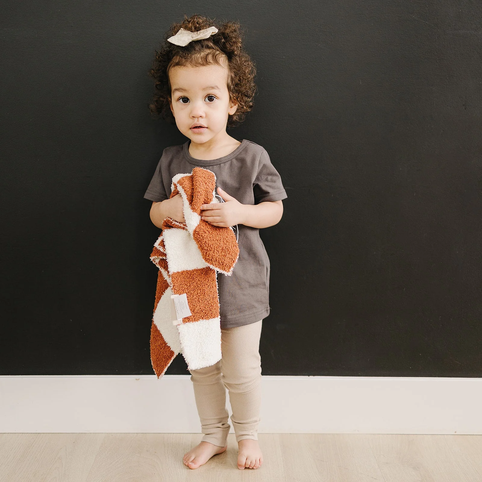 Rust Checkered Plush Blanket - Image 4