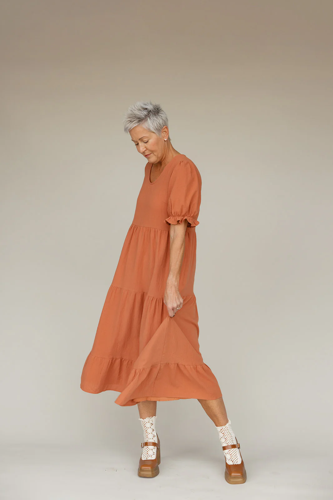 Rust Revival Tiered Dress - Image 4