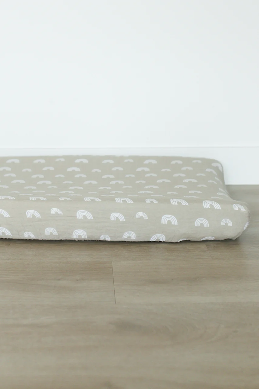 Sand Rainbow Muslin Crib Sheet - Image 5