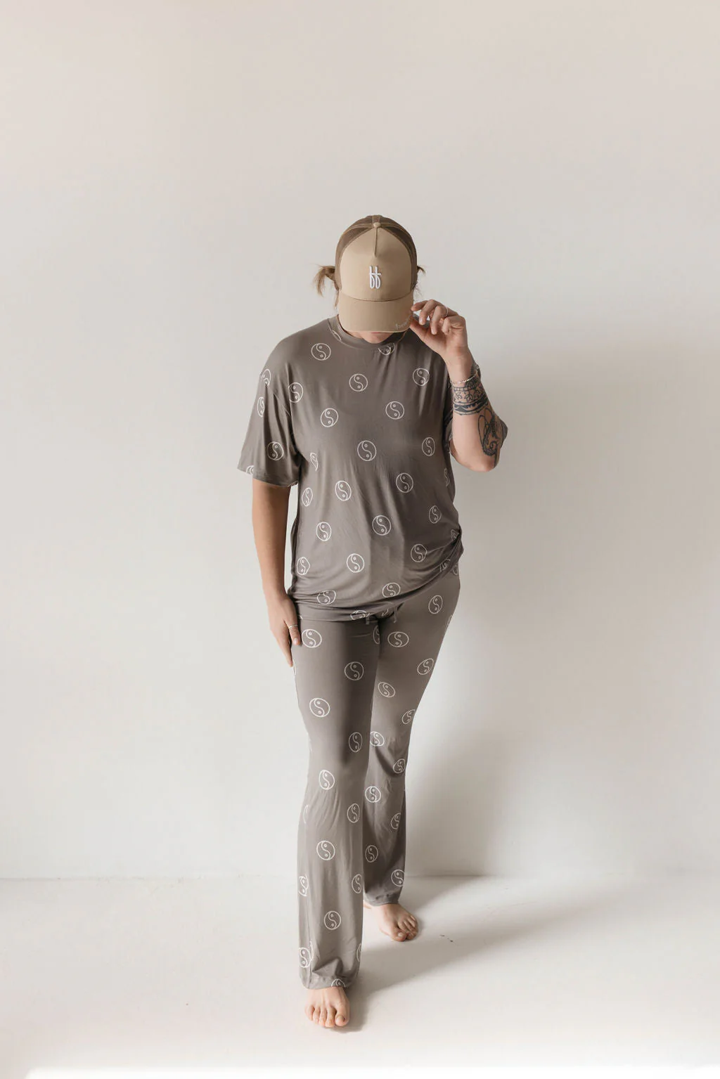 Short Sleeve Women's Bamboo Pajamas | Sage Yin Yang - Image 15