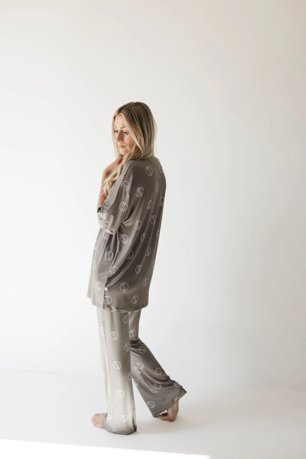 Short Sleeve Women's Bamboo Pajamas | Sage Yin Yang - Image 7