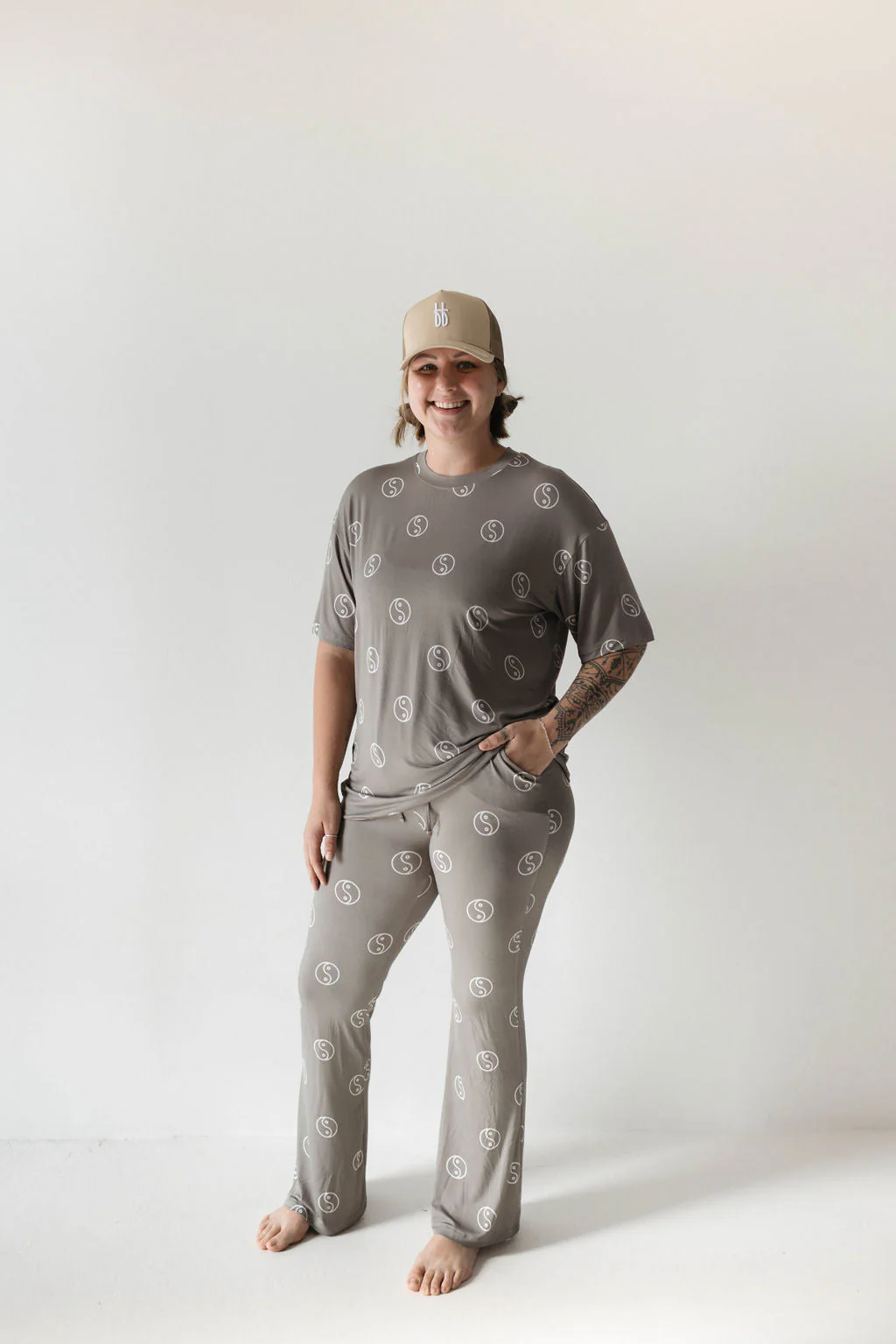 Short Sleeve Women's Bamboo Pajamas | Sage Yin Yang - Image 8