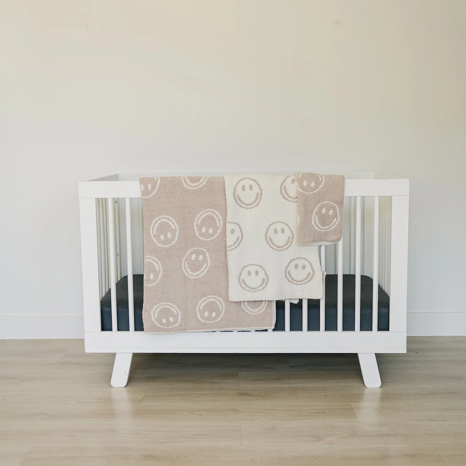 Smiley Taupe Plush Blanket - Image 5