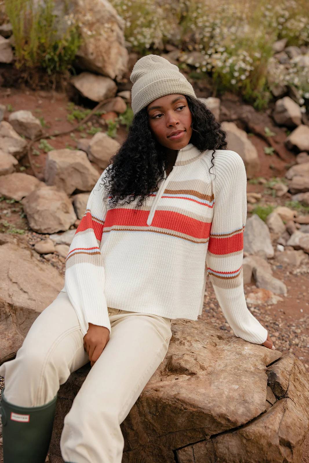 Sunset Boulevard Zip Henley Sweater - Image 6