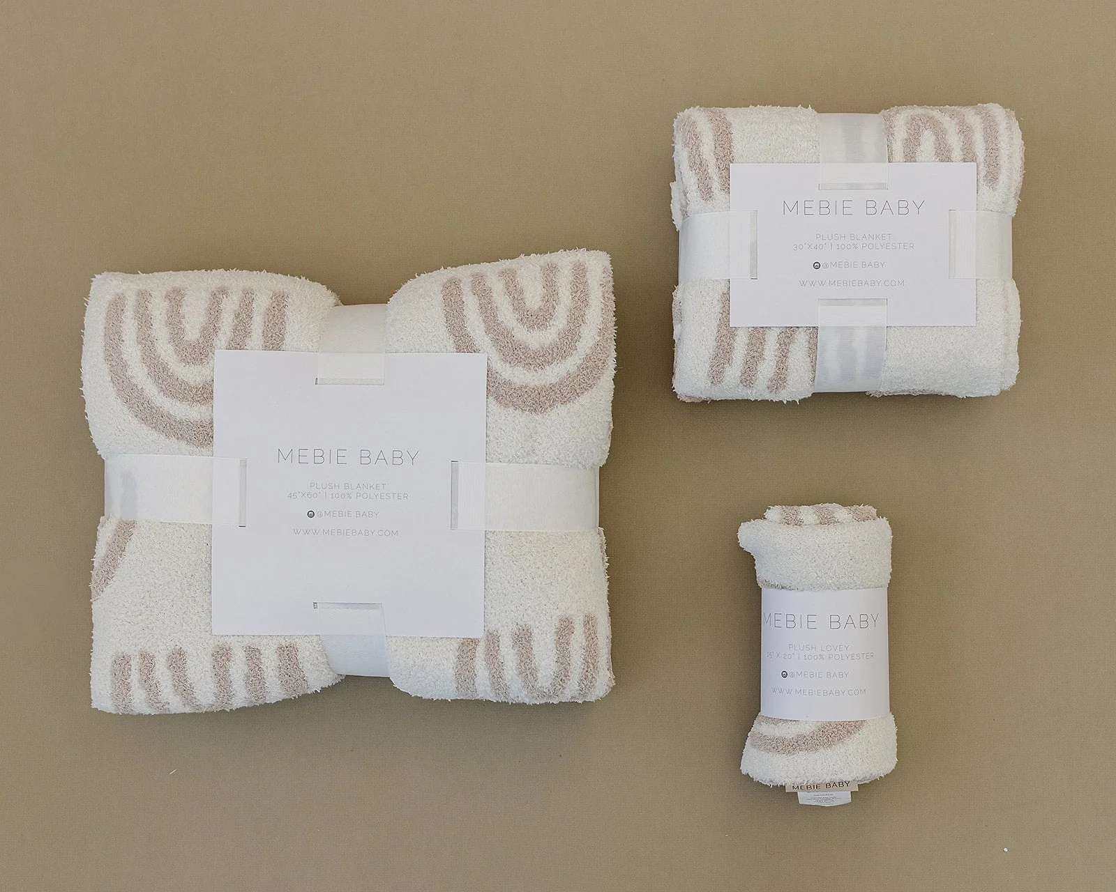 Taupe Rainbow Plush Blanket - Image 5