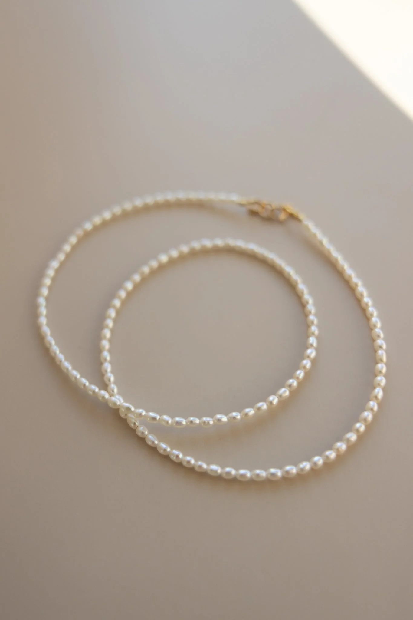 Tiny Rice Pearl Necklace - Image 2