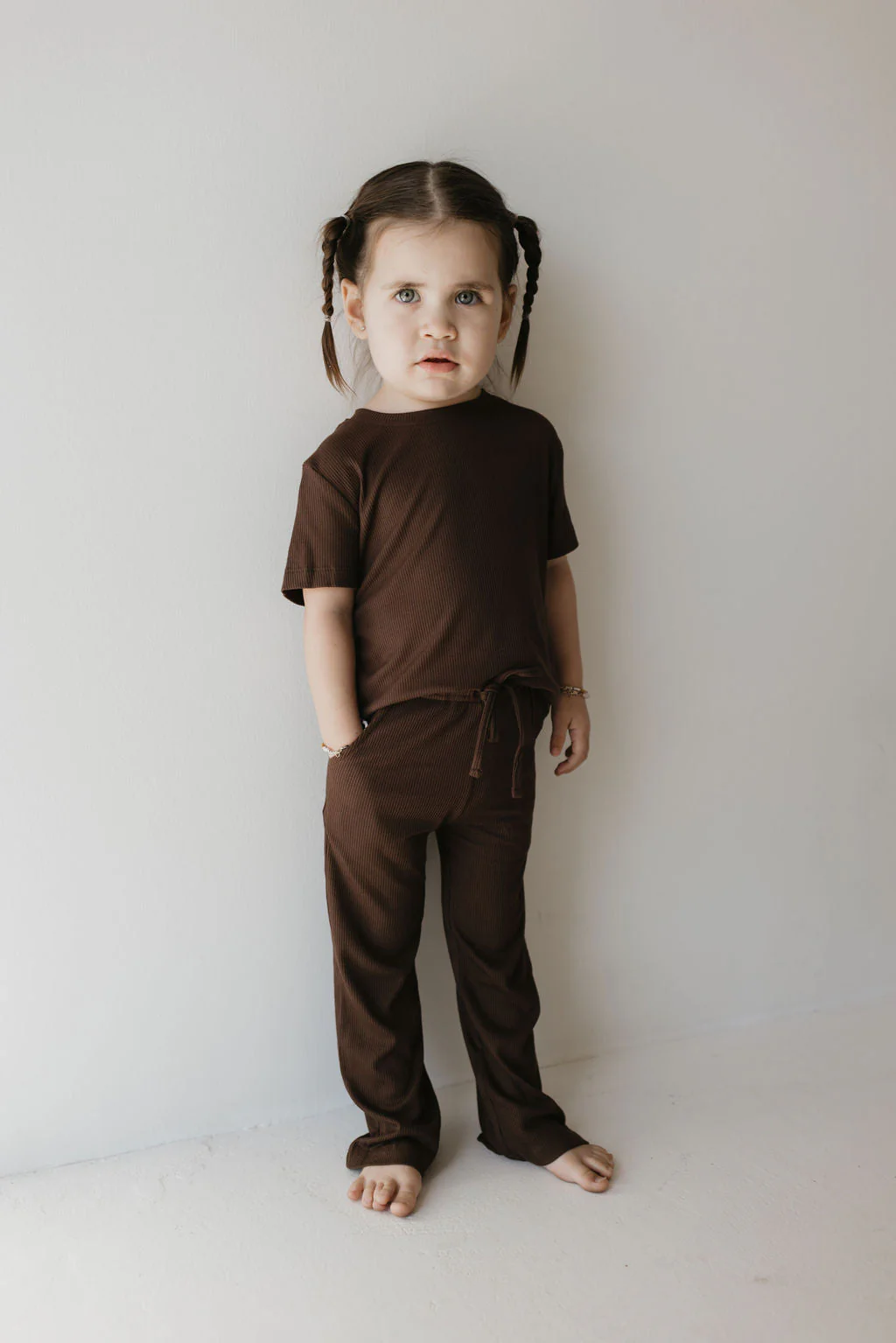 Toddler Short Sleeve Bamboo Lounge Set | Coffee Bean - Image 4