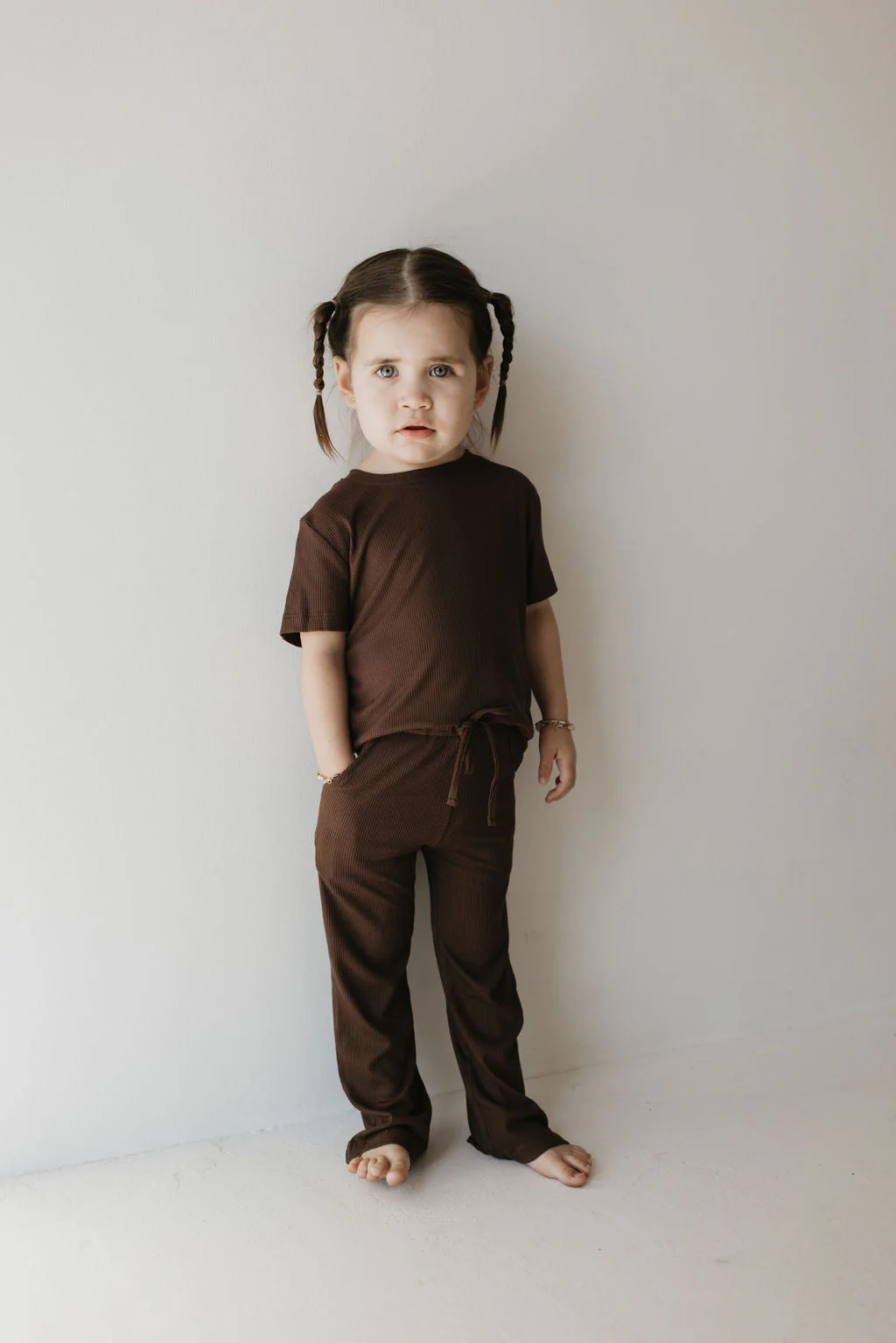 Toddler Short Sleeve Bamboo Lounge Set | Coffee Bean - Image 5